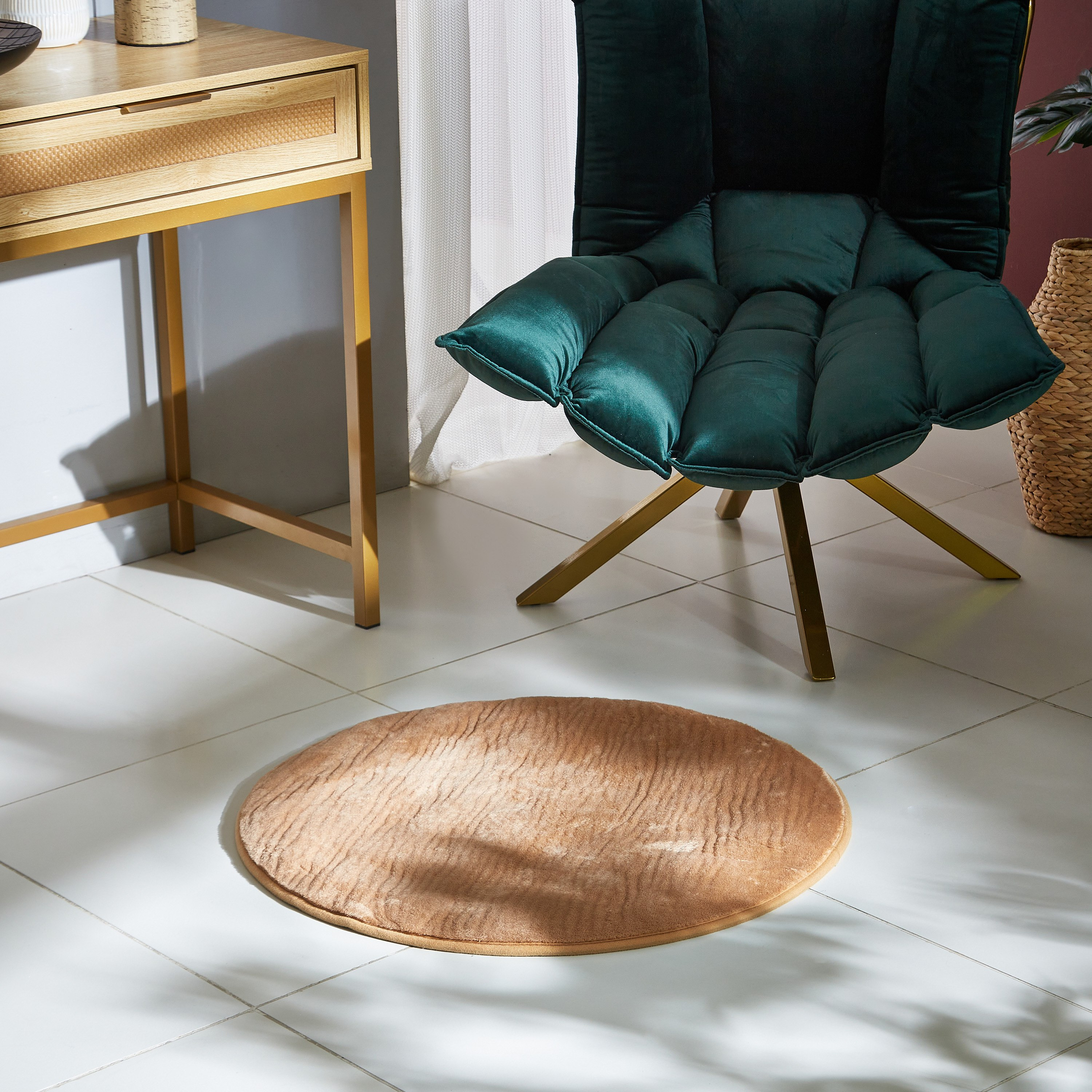 سجادة مستديرة مخملية سوبر سوفت - 70 سم-hbxdecorandfurnishings-floorcoverings-rugs-image-1