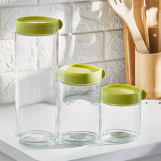 Aroha 3-Piece Glass Storage Jar Set