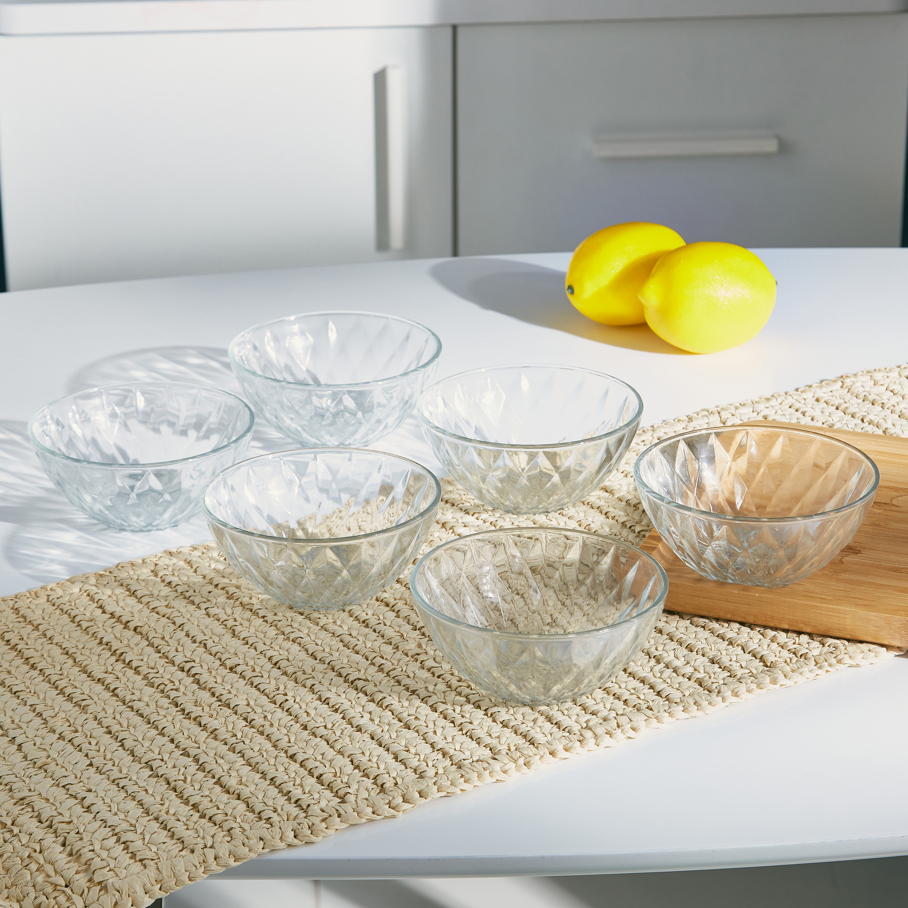وعاء زجاج بتصميم ماسي من أروها - طقم من 6 قطع-hbxhomeware-hbxkitchen-image-1