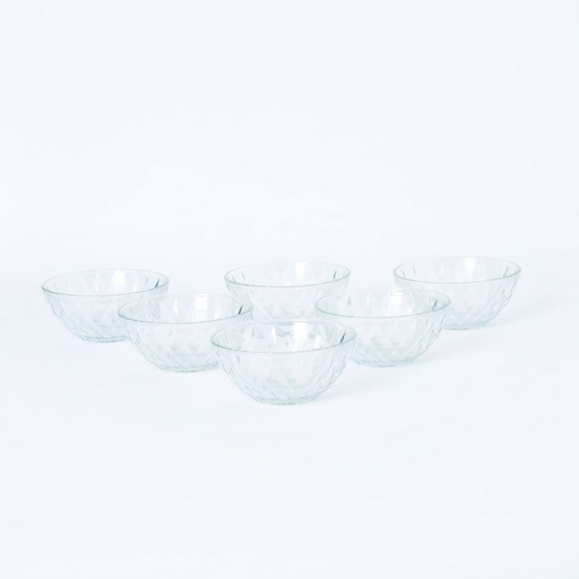 Aroha Diamond Glass Bowl - Set of 6-Glassware-image-4