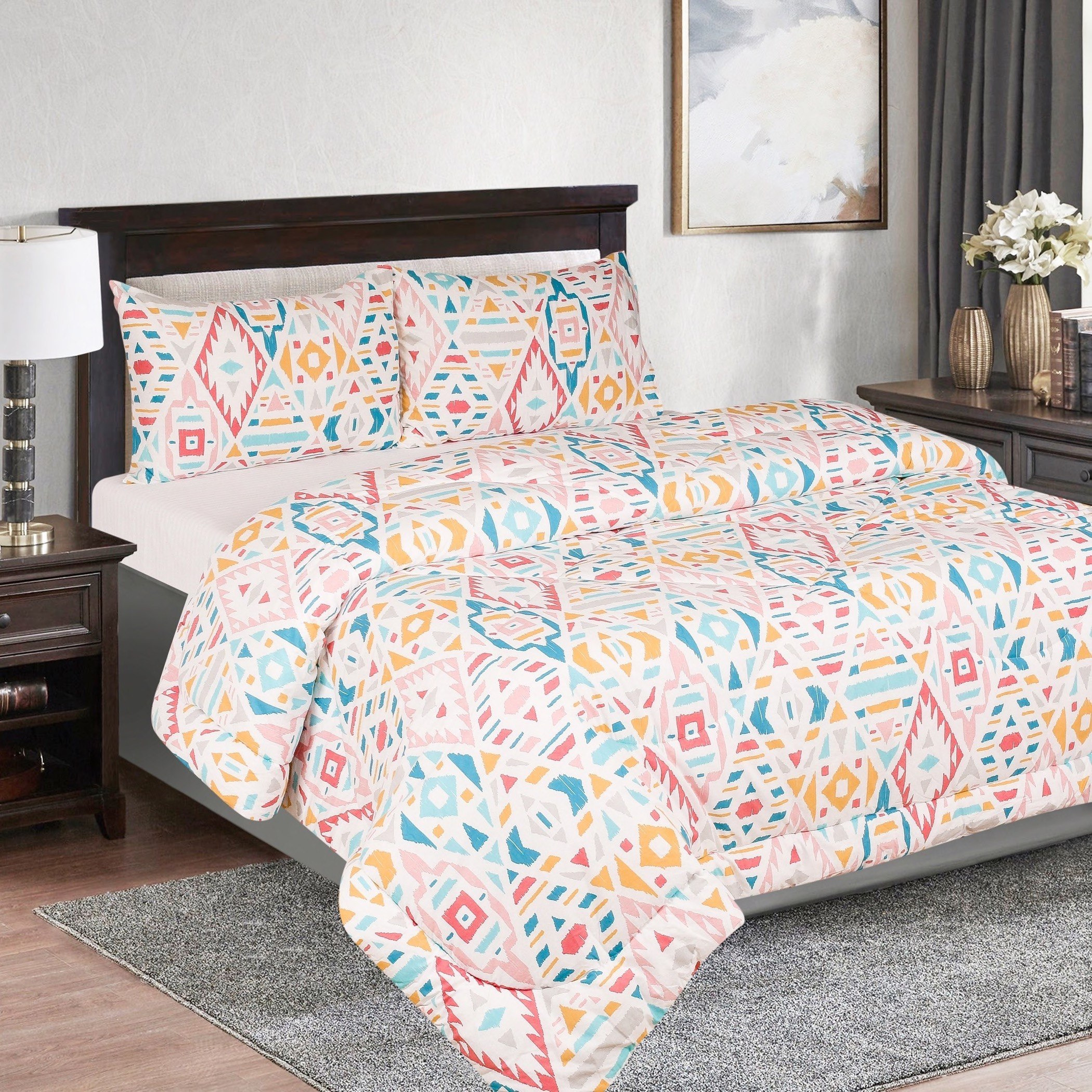 Madison Greta 3-Piece Cotton Printed Twin Comforter Set - 160x220 cm-hbxhomeware-hbxdecorandfurnishings-image-1