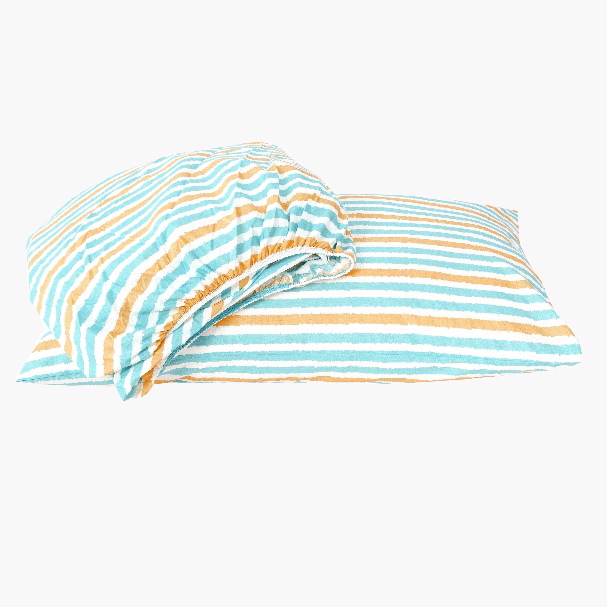 شرشف مطّاطي مزدوج قطني بطبعات من ماديسون جريتا - 120x200+25 سم-hbxhomeware-hbxbedroom-image-4