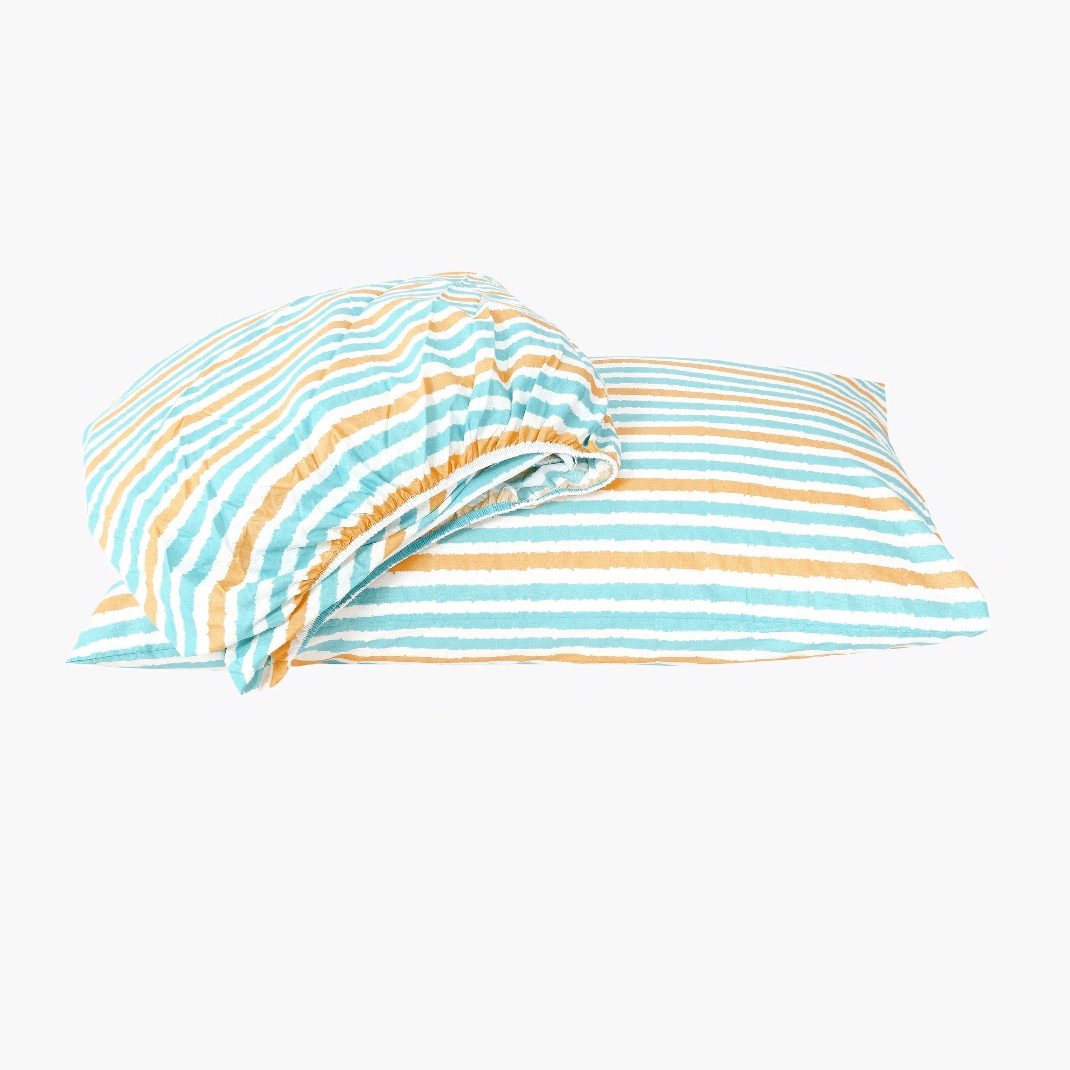 شرشف مطّاطي كينج قطني بطبعات من ماديسون جريتا - 180x200+25 سم-hbxhomeware-bedding-fittedsheets-image-4