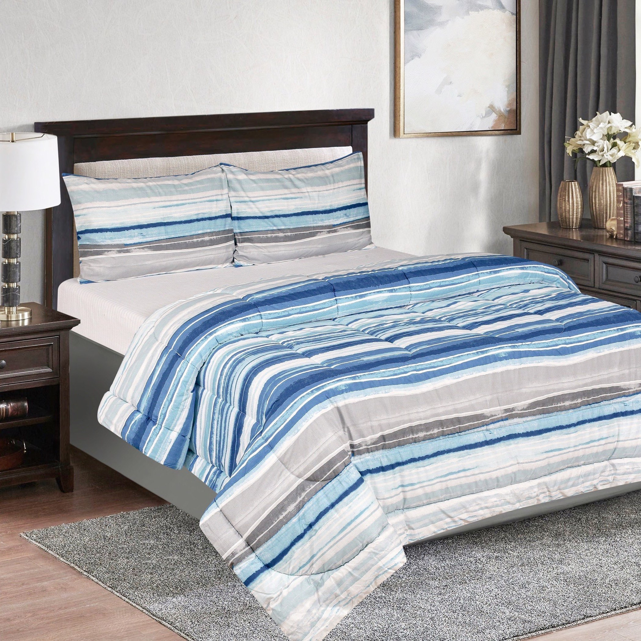 Madison Eva 3-Piece Twin Cotton Printed Comforter Set - 160x220 cm-hbxhomeware-hbxdecorandfurnishings-image-1