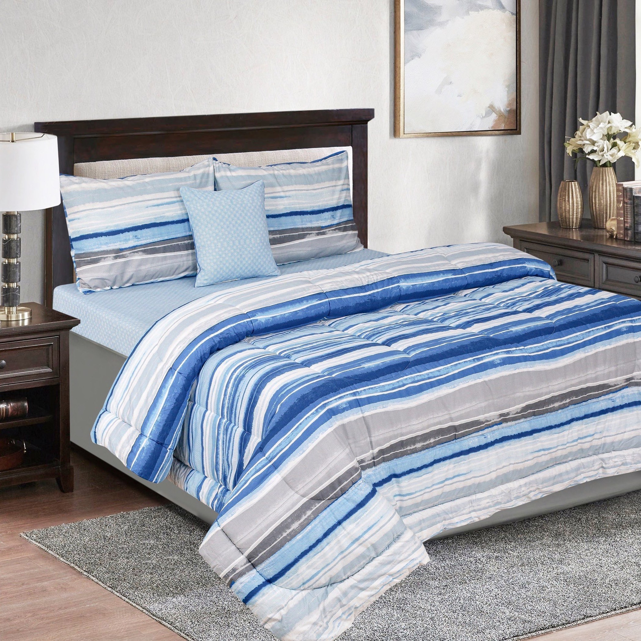 طقم لحاف مزدوح قطن بطبعات 5 قطع من ماديسون إيفا - 160x220 سم-hbxhomeware-hbxdecorandfurnishings-image-1