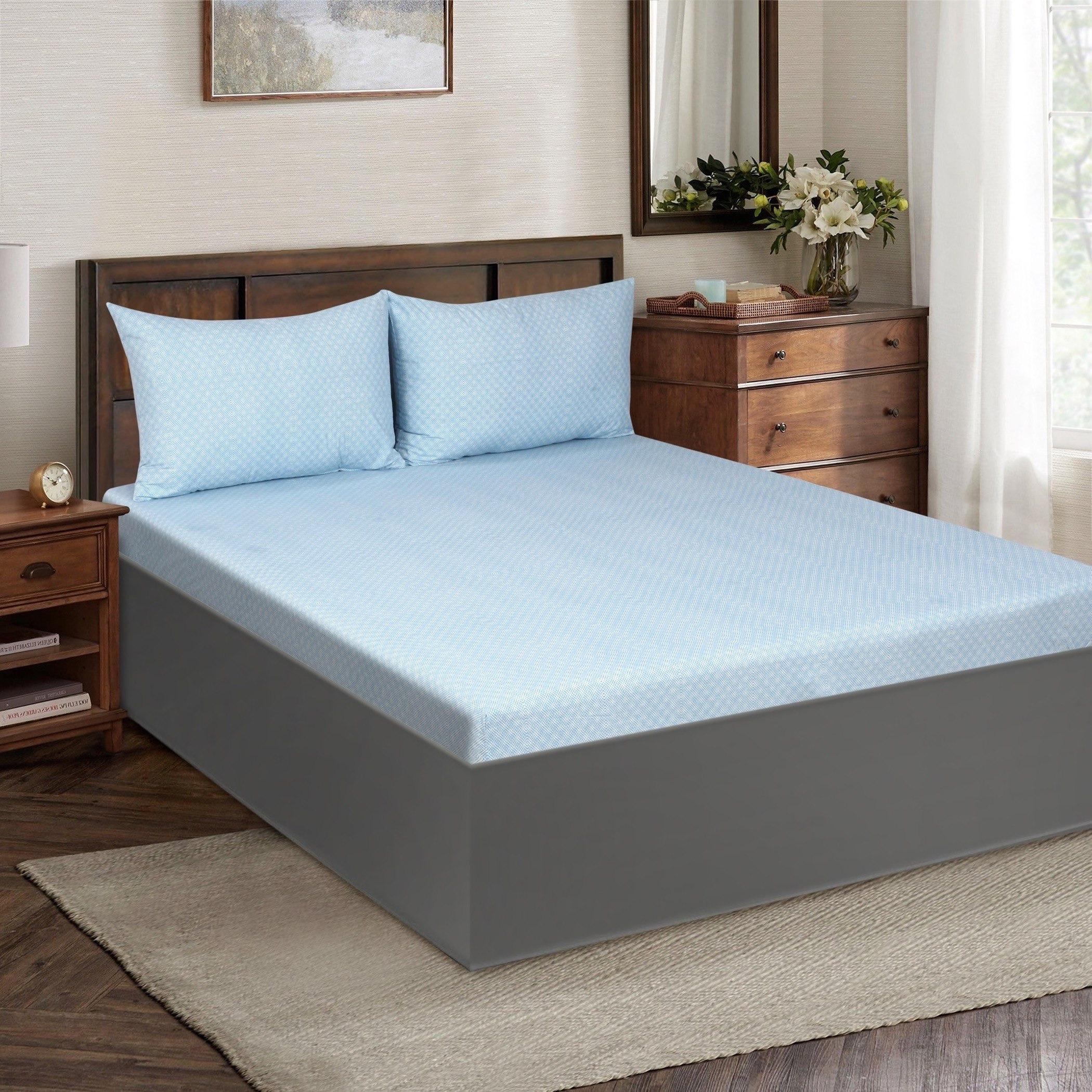 Madison Eva Twin Printed Cotton Fitted Sheet - 120x200+25 cm-hbxhomeware-hbxbedroom-image-1