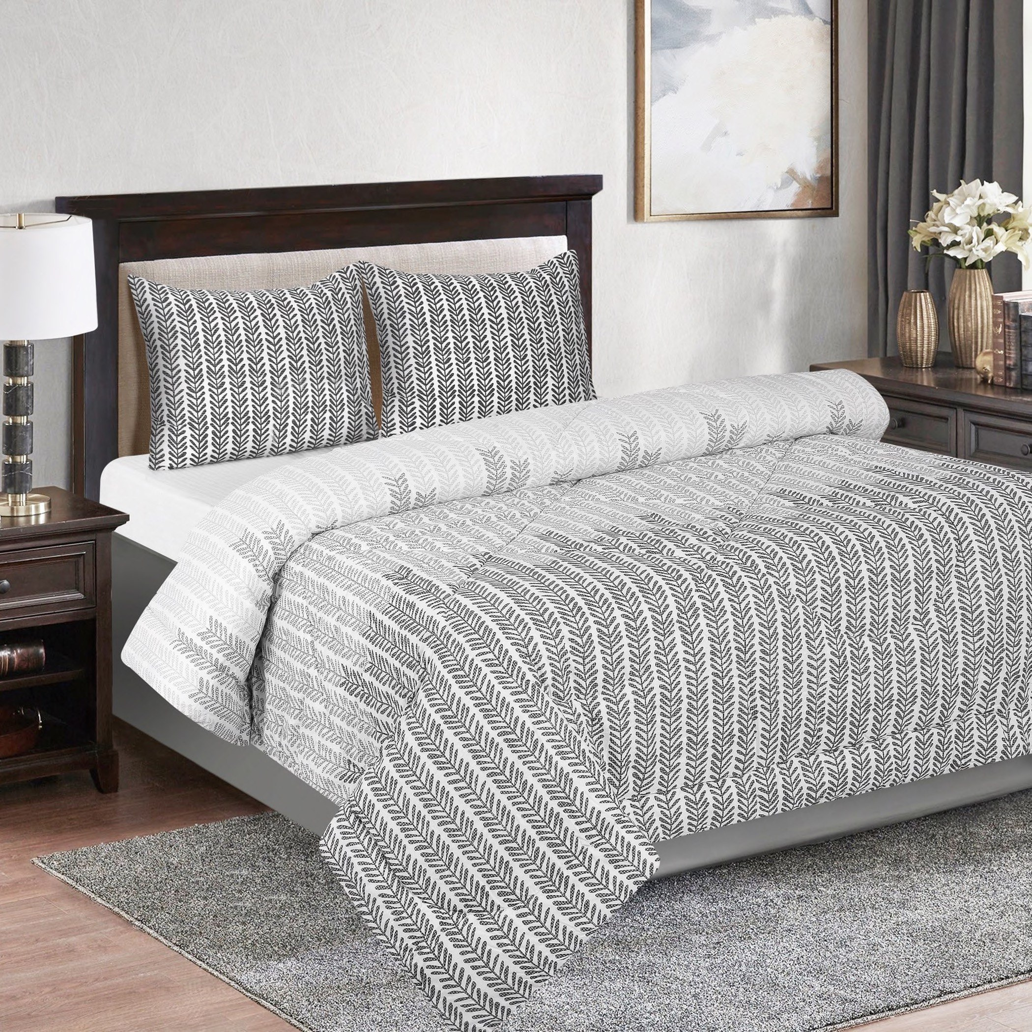 Aurora Gianna 3-Piece Printed Cotton Twin Comforter Set - 160x220 cm-hbxhomeware-hbxdecorandfurnishings-image-1