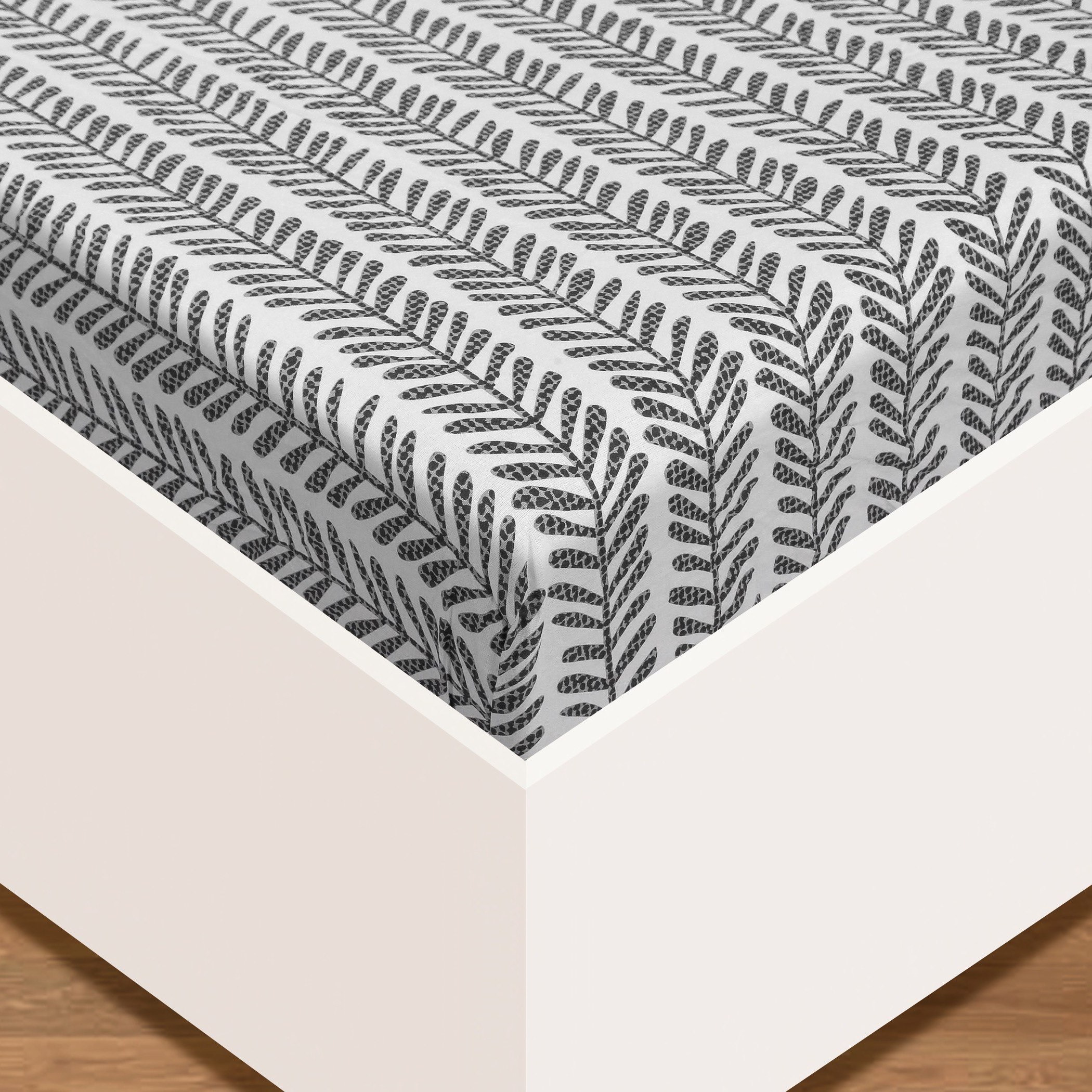 Aurora Gianna Printed Cotton King Fitted Sheet - 180x200+25 cm-hbxhomeware-hbxbedroom-image-2