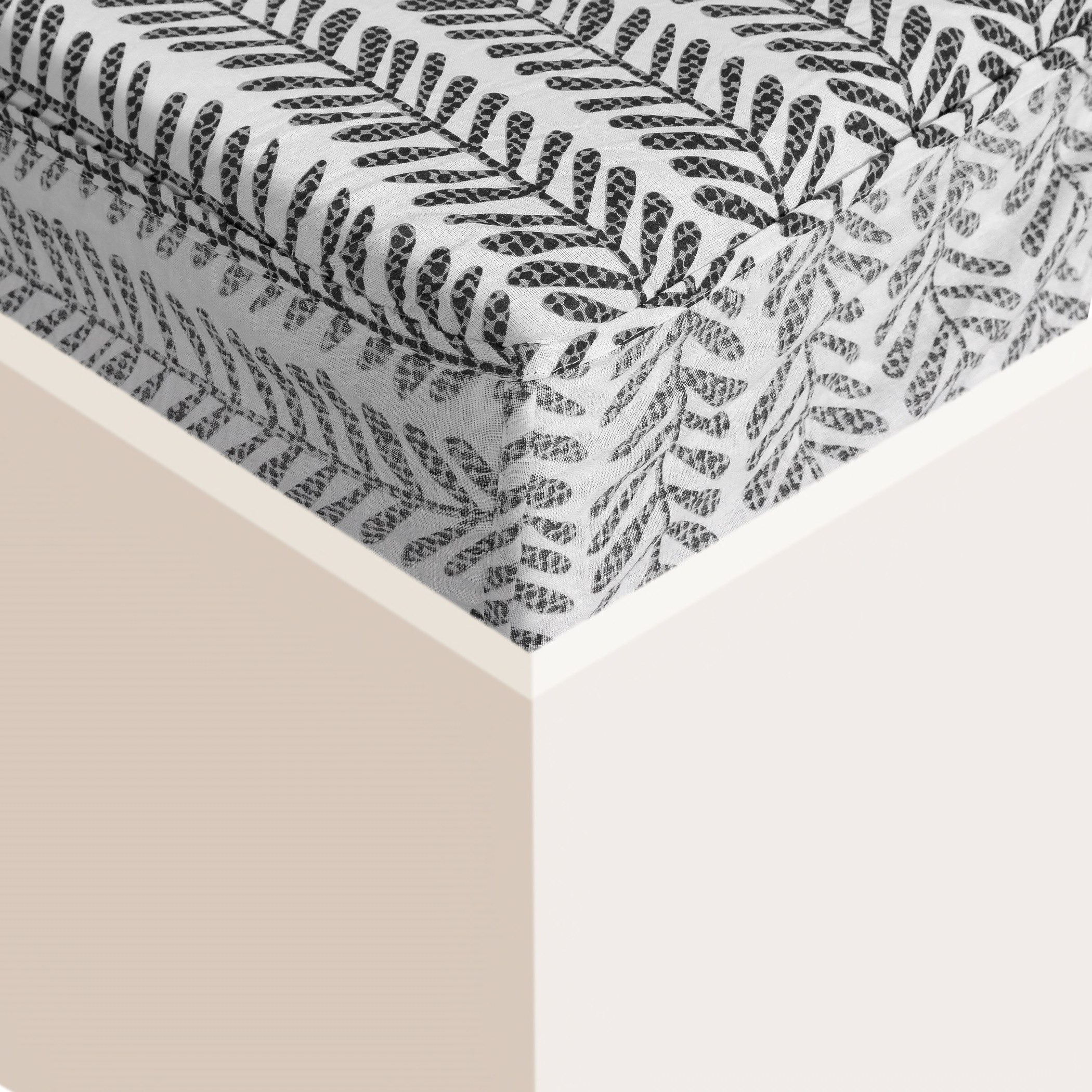 Aurora Gianna Printed Cotton King Fitted Sheet - 180x200+25 cm-hbxhomeware-hbxbedroom-image-3