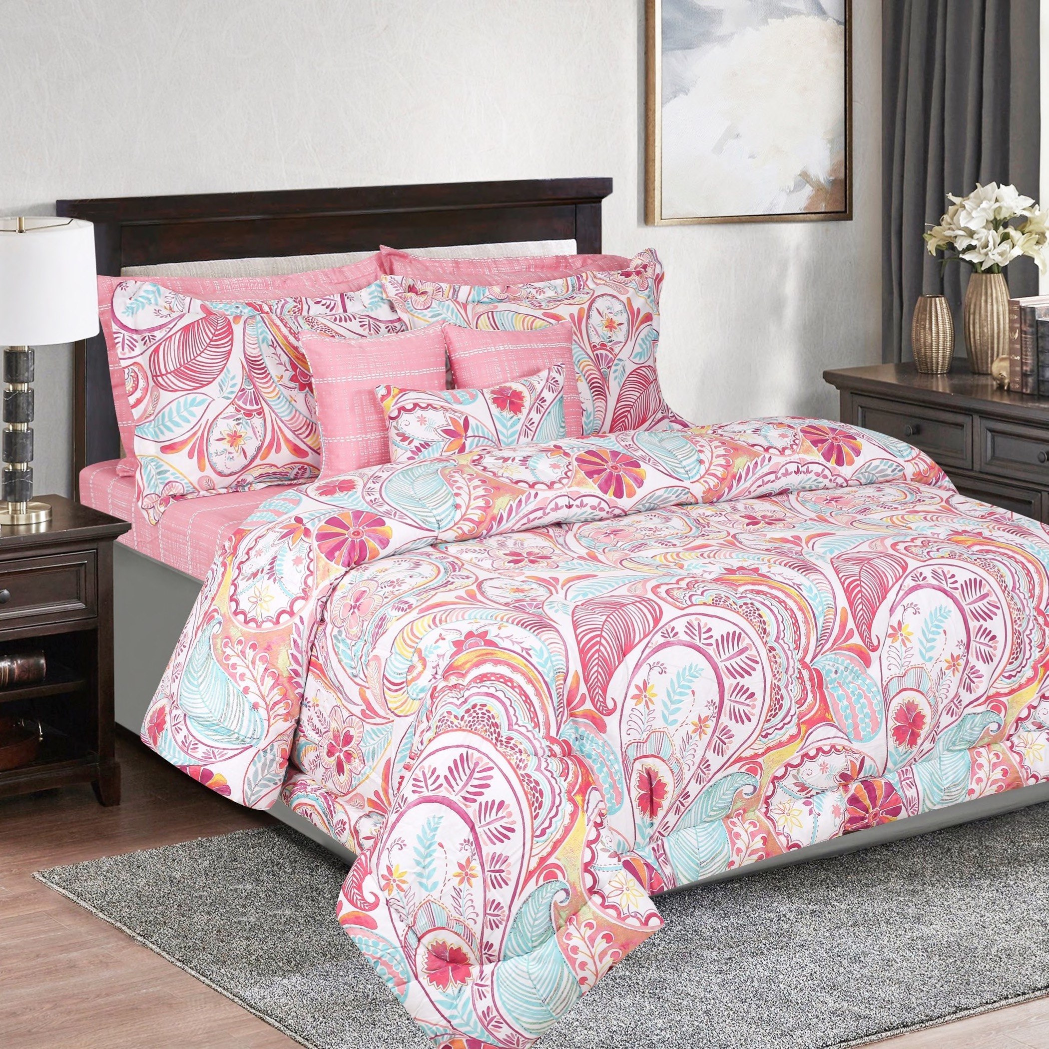 طقم لحاف سوبر كينج قطن 9 قطع بطبعات من هيوستن فيرا- 240x240 سم-hbxhomeware-hbxdecorandfurnishings-image-1