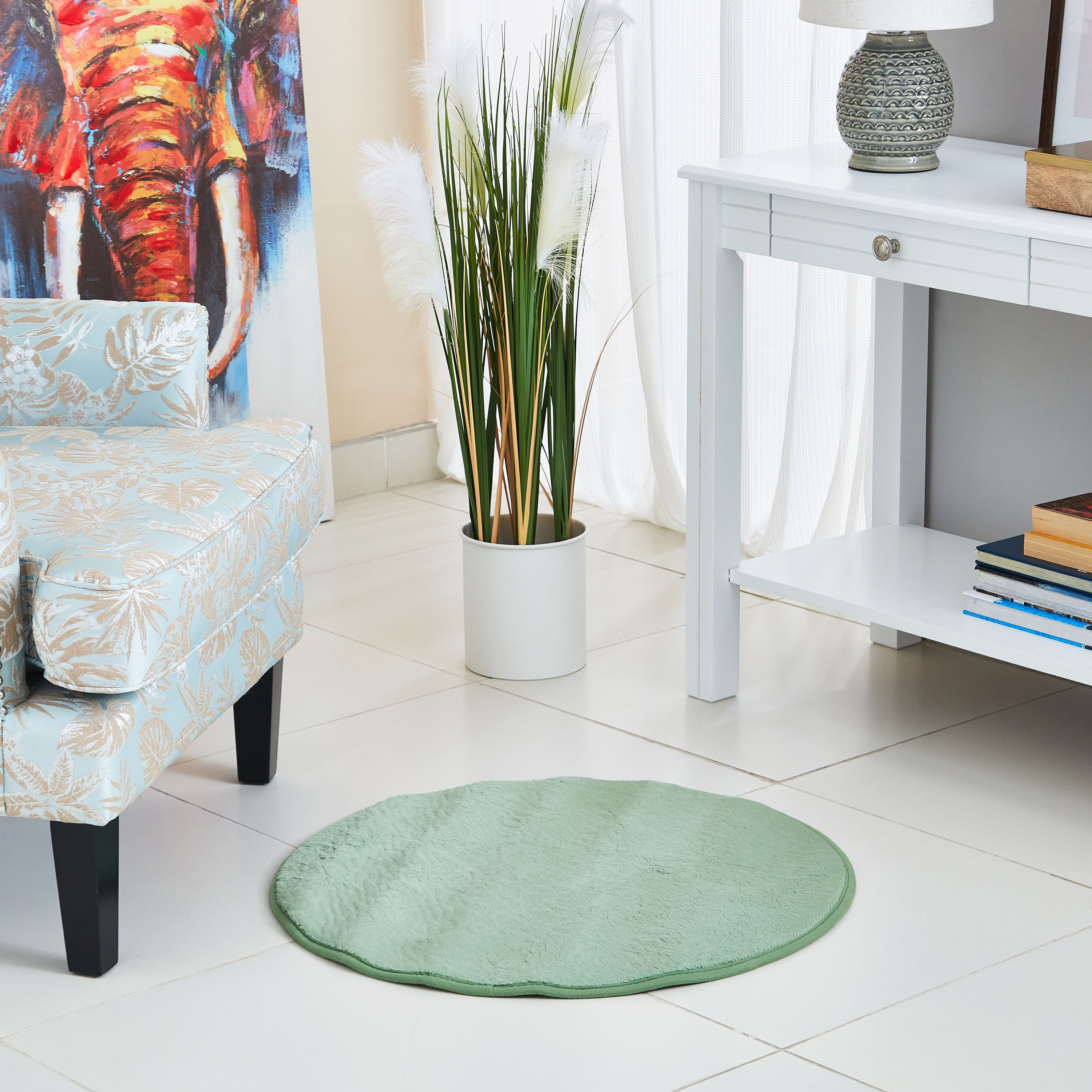 سجادة مستديرة مخملية فائقة النعومة - 70 سم-hbxdecorandfurnishings-floorcoverings-rugs-image-1