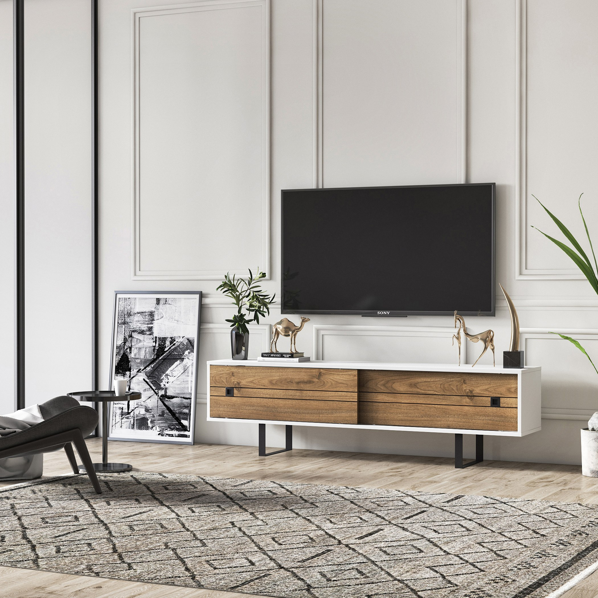 وحدة تلفزيون للتلفزيونات حتى 75 بوصة من فينوري-hbxlivingroom-mediaunitsandstorage-tvunits-image-8