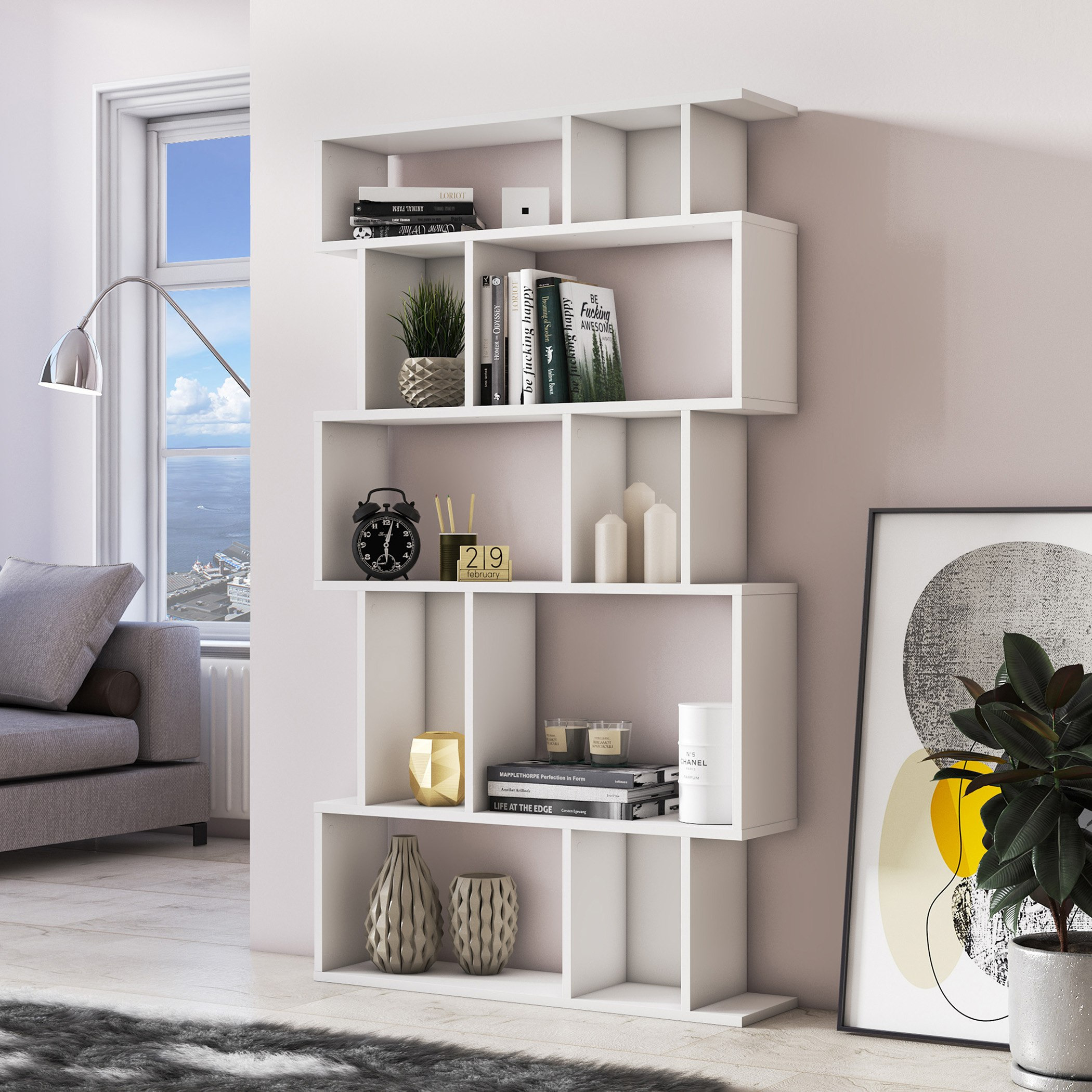 Cross-Cut Wide Bookcase-hbxfurniture-office-bookcases-image-2