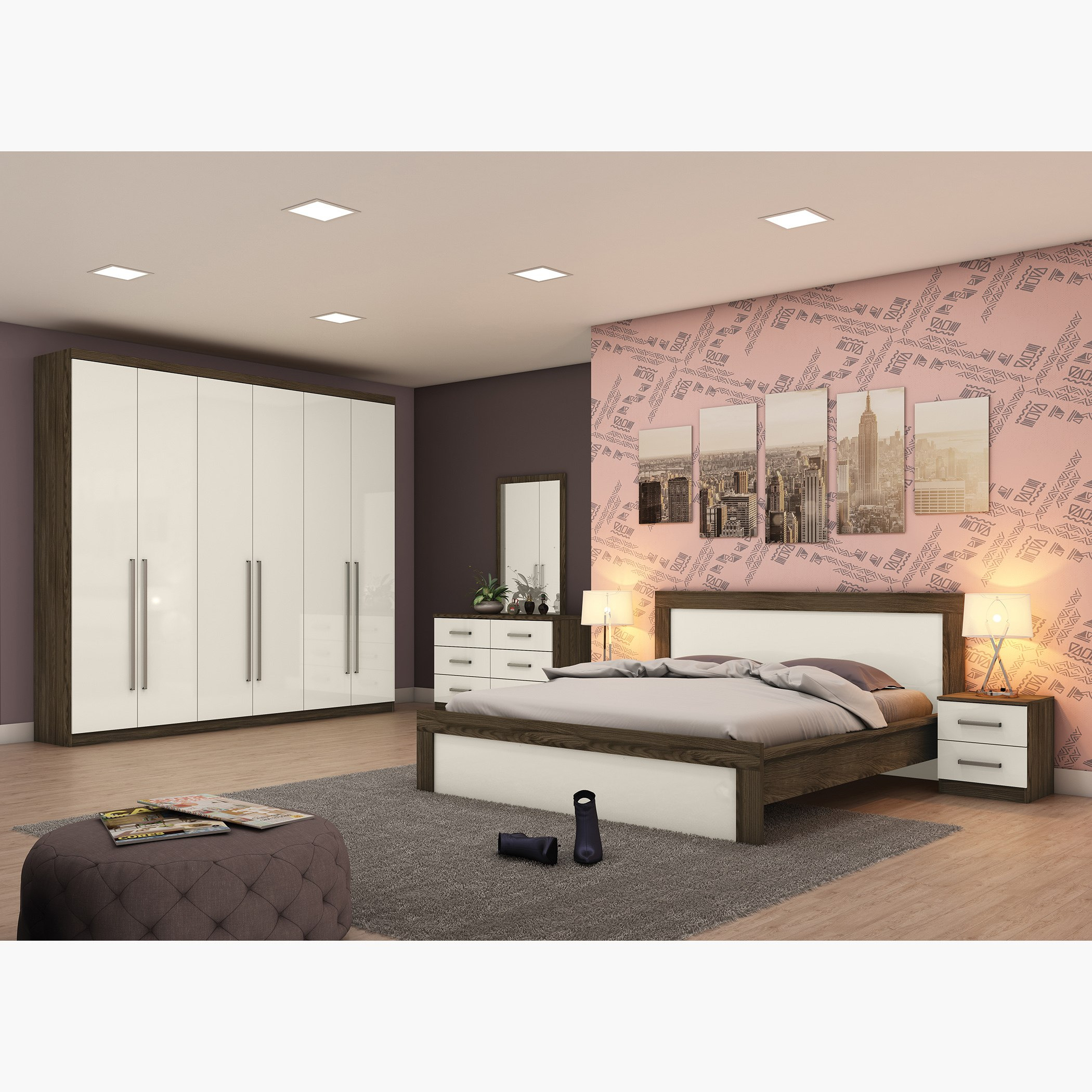 Rio 5-Piece King Bedroom Set - 180x200 cm-hbxbedroom-bedsandbedsets-bedroomsets-king-image-1