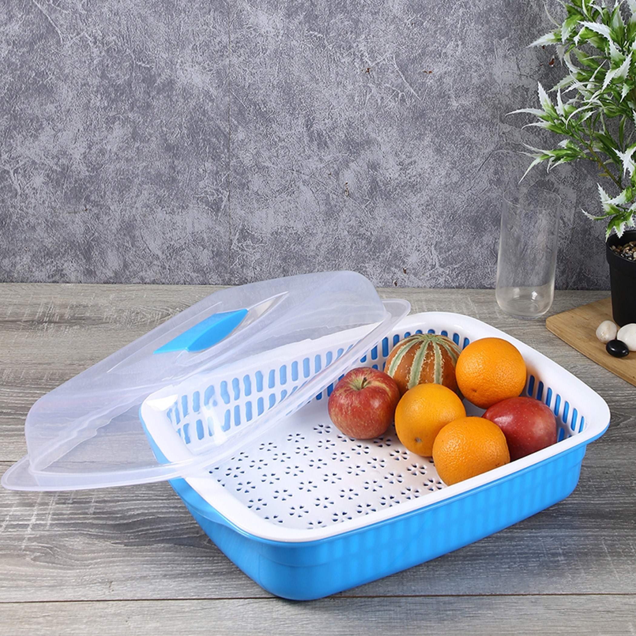 سلة تجفيف خضر وفواكه بطبقتين من إليت-hbxkitchen-kitchenware-foodpreparation-image-1