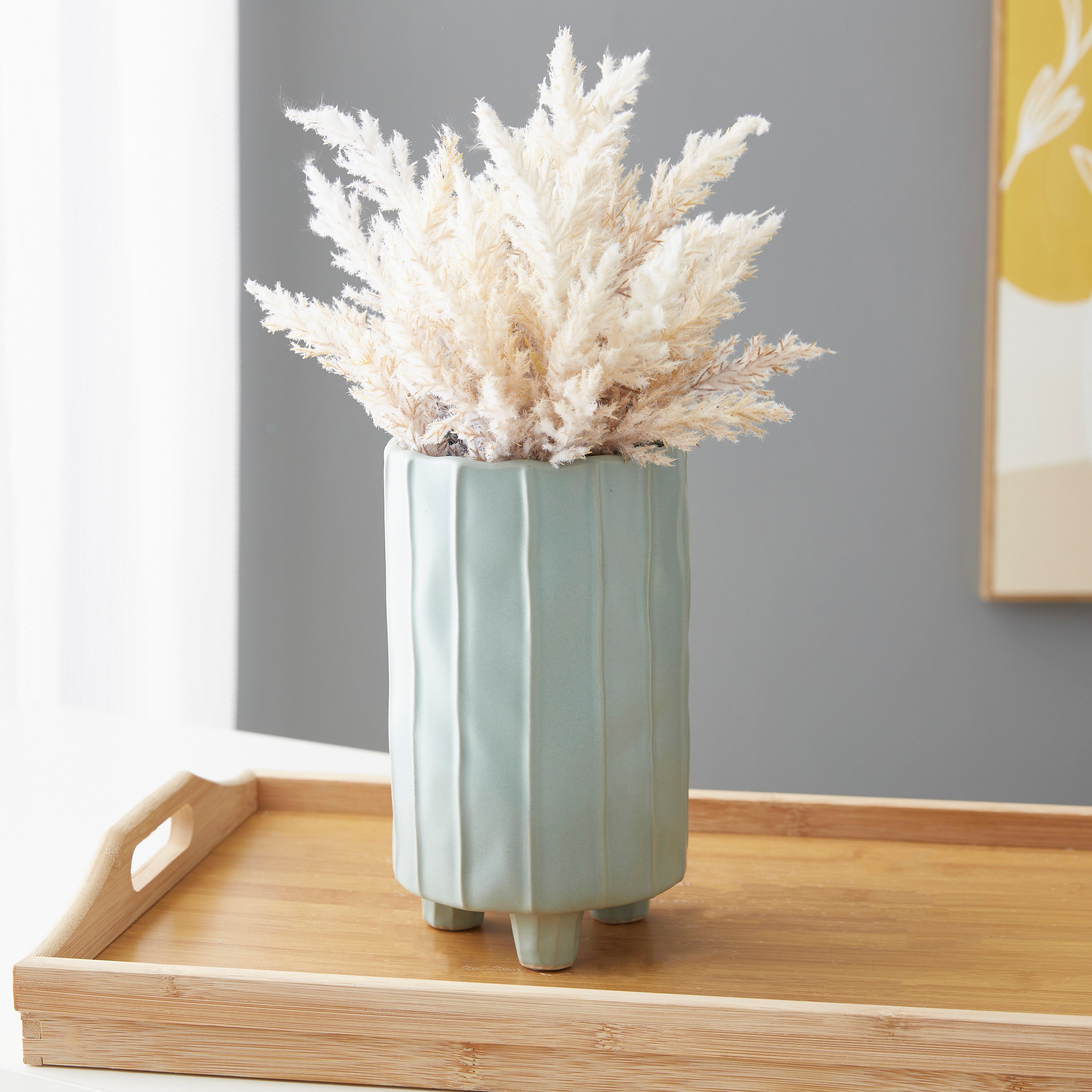 مزهرية أسطوانية سيراميك من سانسا - 13×13×21.5 سم-hbxbedroom-decorandaccessories-vases-image-2