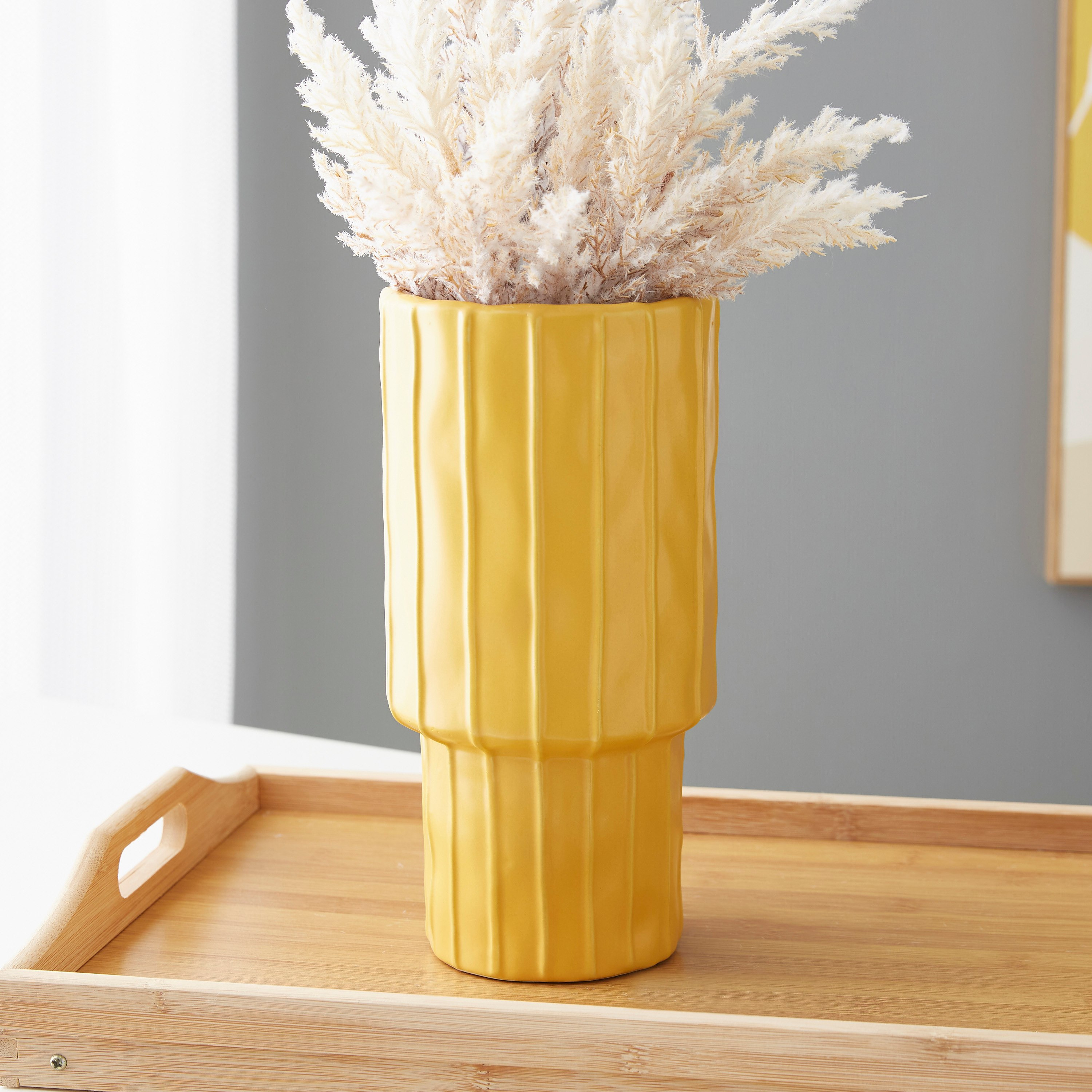 مزهرية أسطوانية سيراميك من سانسا - 12.5x12.5x25.5 سم-hbxbedroom-decorandaccessories-vases-image-2
