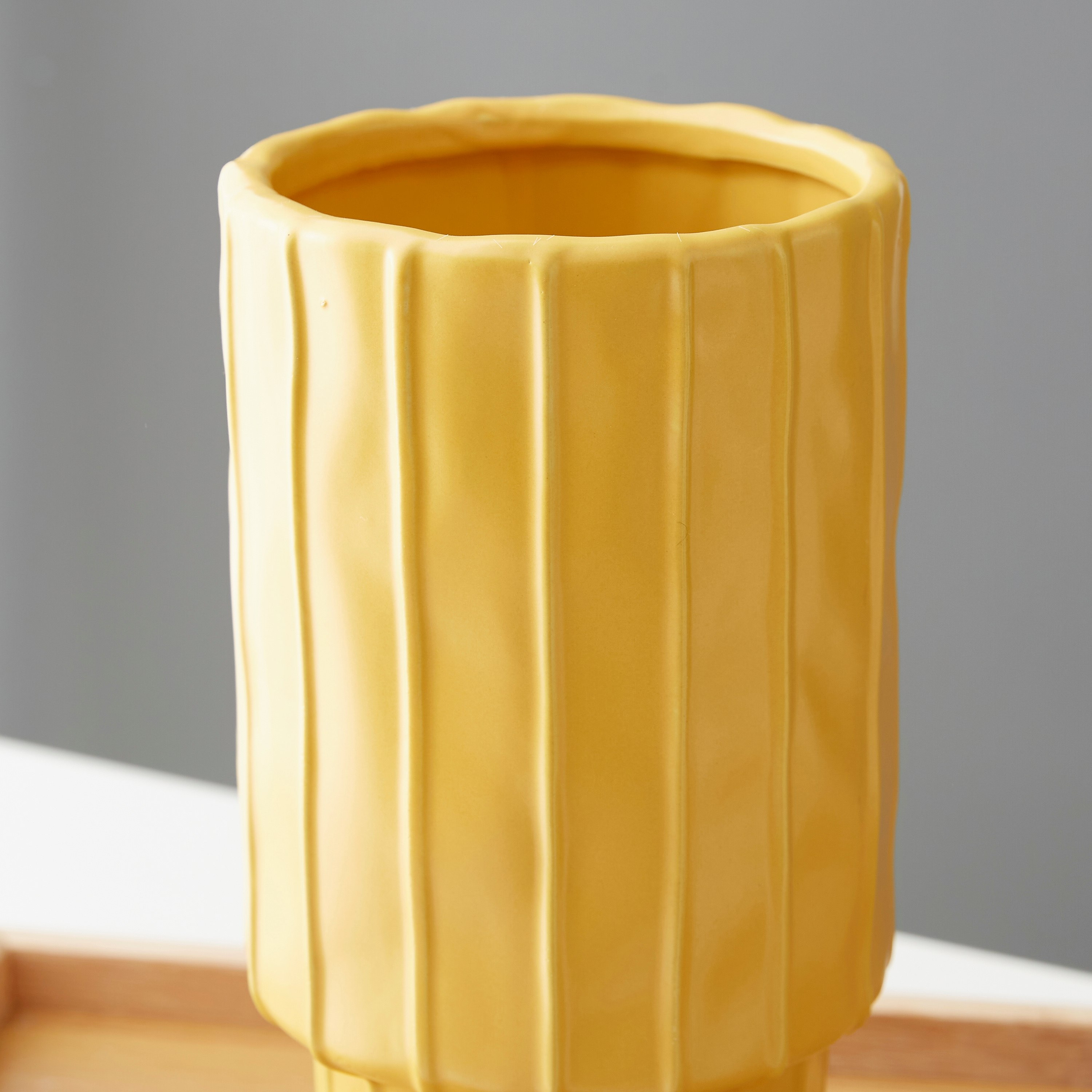 مزهرية أسطوانية سيراميك من سانسا - 12.5x12.5x25.5 سم-hbxbedroom-decorandaccessories-vases-image-3