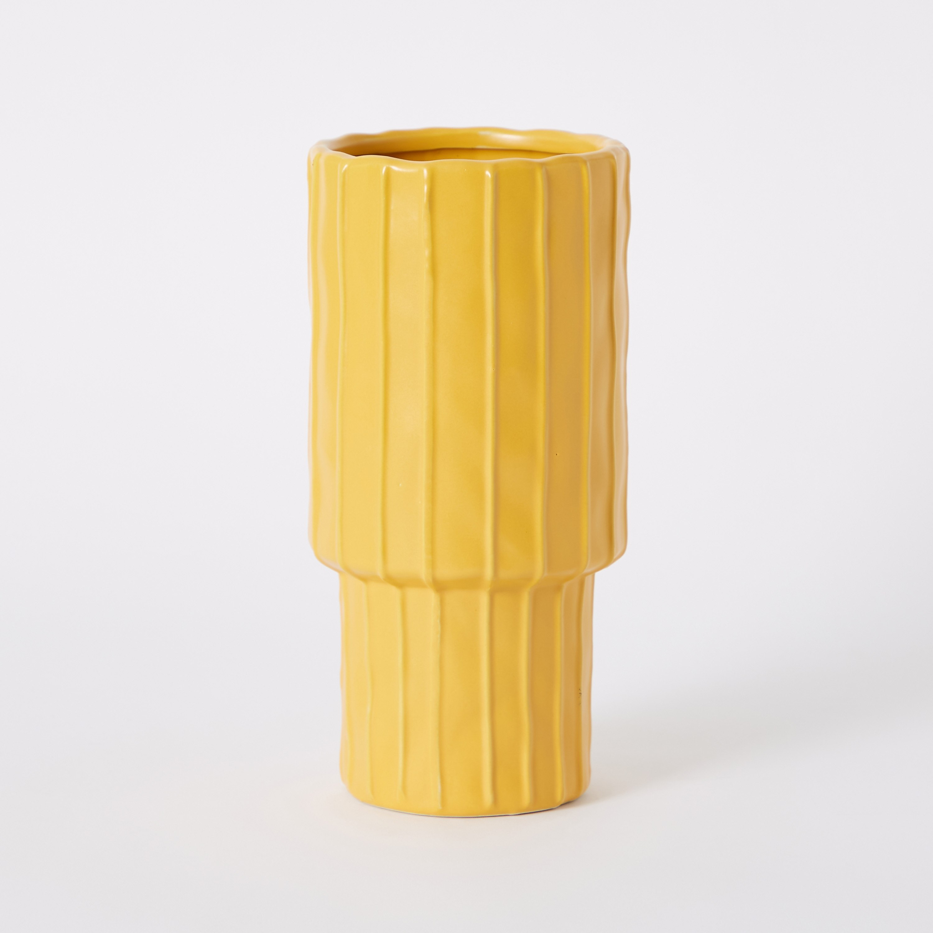 مزهرية أسطوانية سيراميك من سانسا - 12.5x12.5x25.5 سم-hbxbedroom-decorandaccessories-vases-image-5