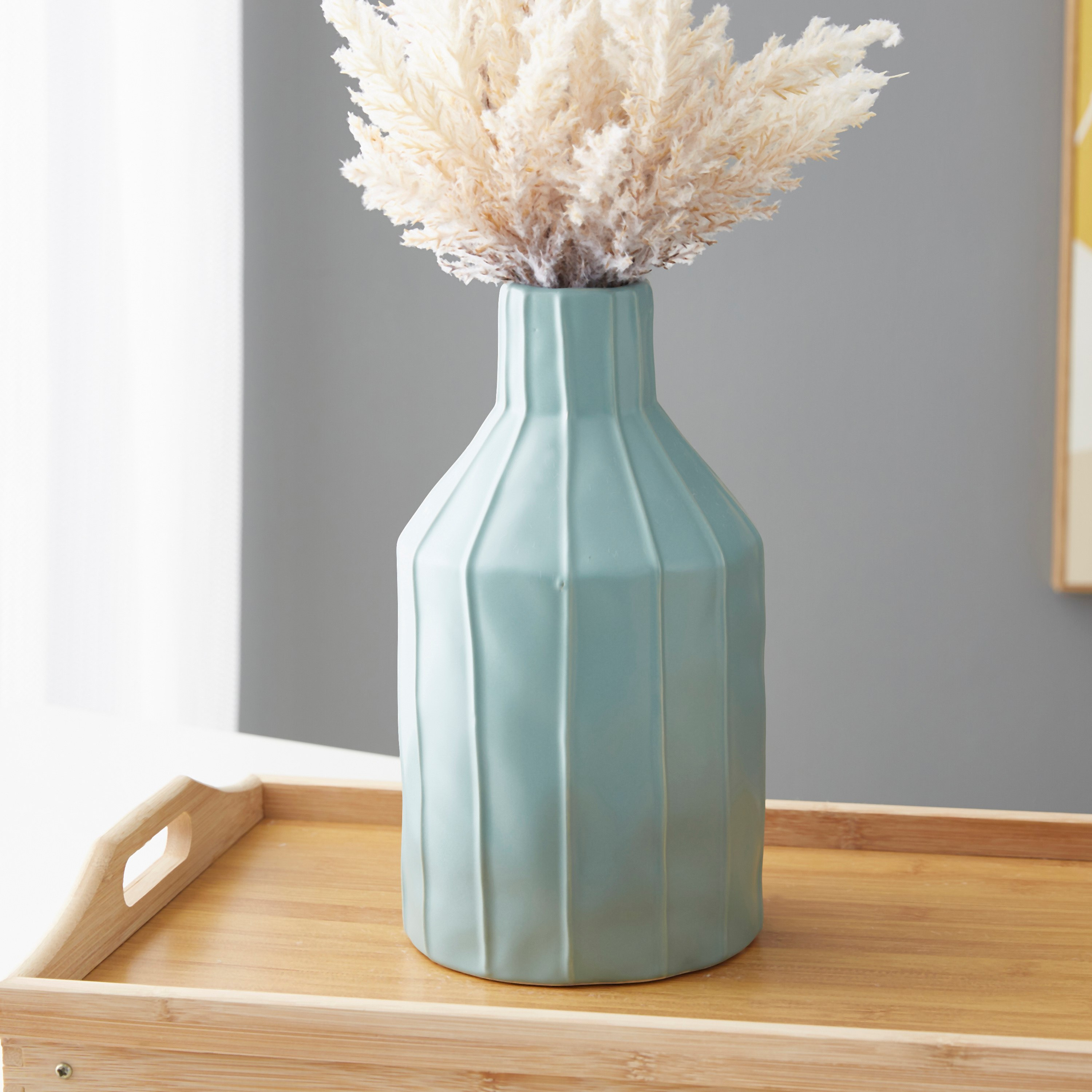 مزهرية بشكل قارورة سيراميك من سانسا - 14.5x14.5x25  سم-hbxbedroom-decorandaccessories-vases-image-1