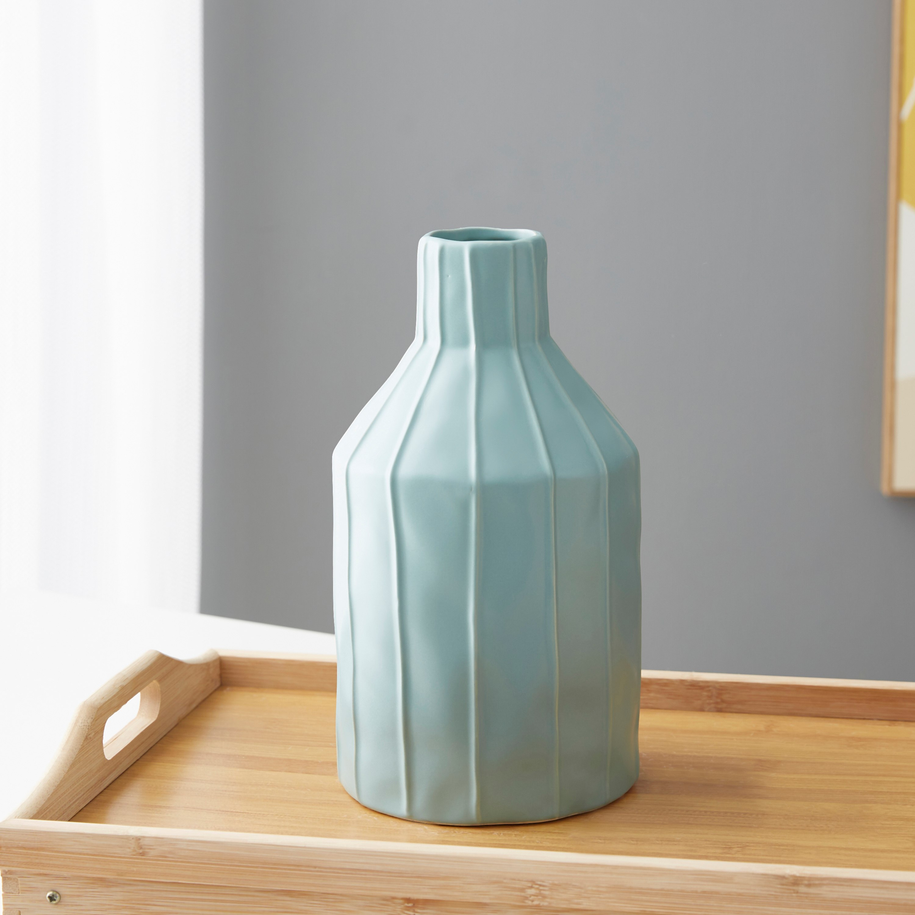 مزهرية بشكل قارورة سيراميك من سانسا - 14.5x14.5x25  سم-hbxbedroom-decorandaccessories-vases-image-2