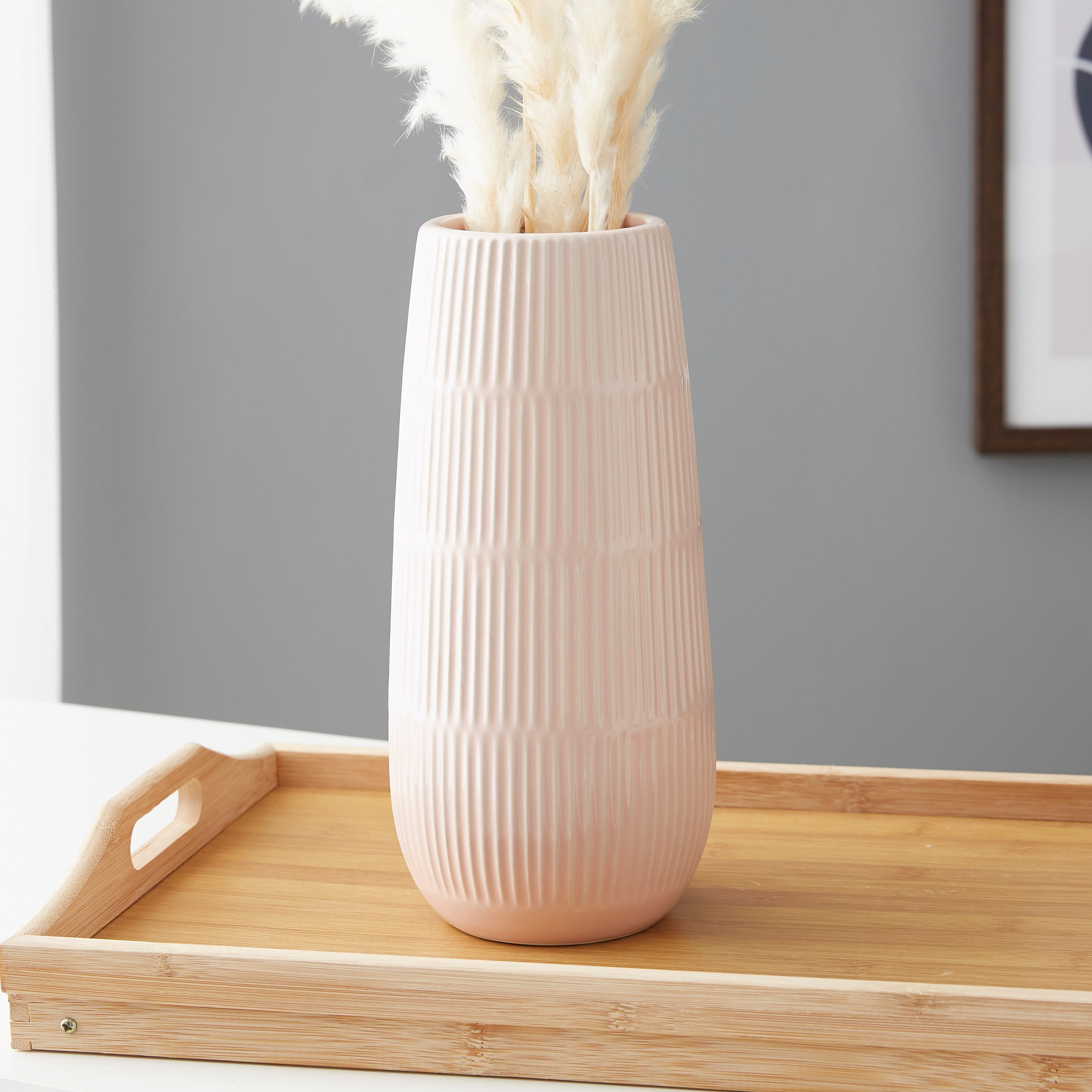 مزهرية سيراميك بارزة الملمس من سانسا - 12x12x27 سم-hbxbedroom-decorandaccessories-vases-image-1