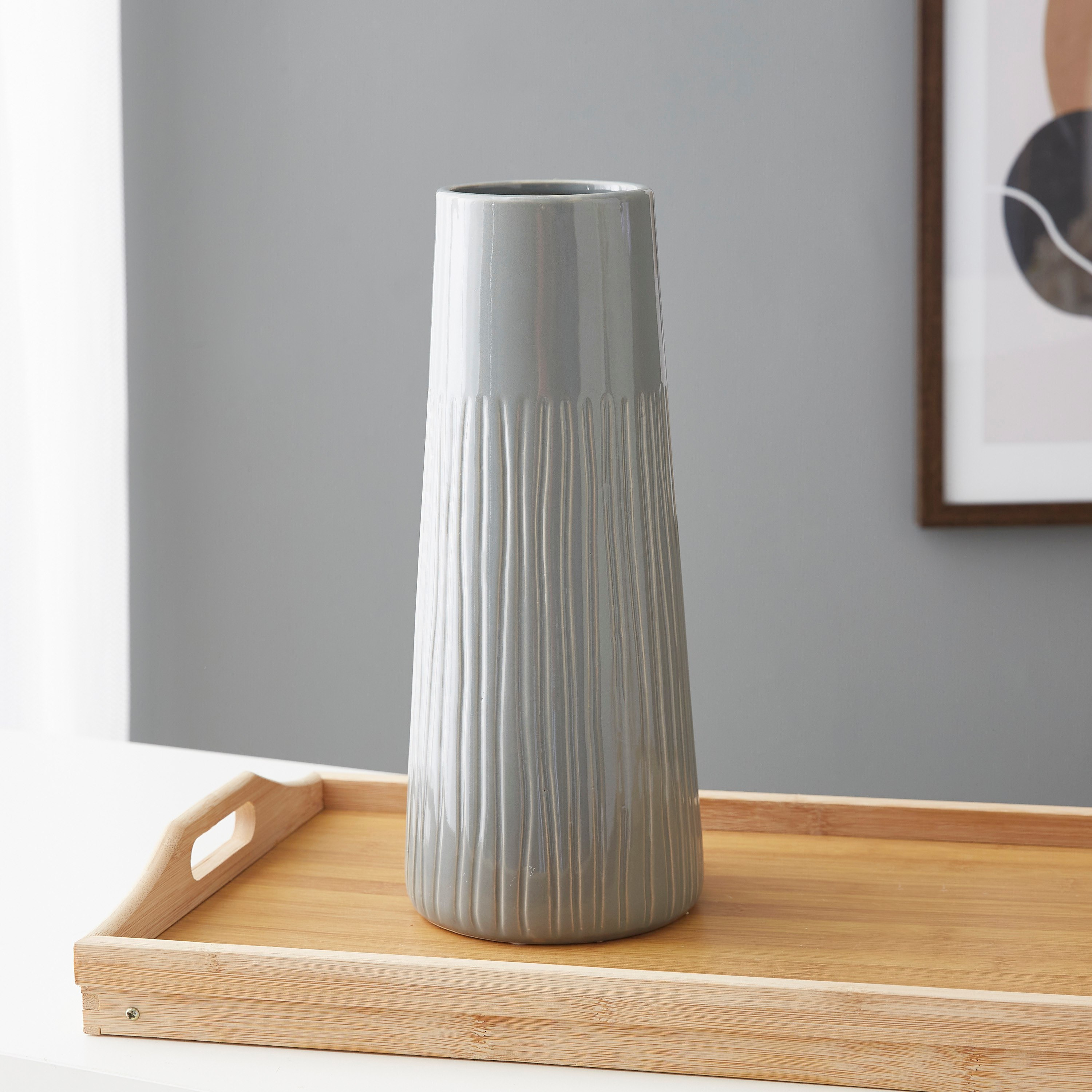 مزهرية سيراميك من سانسا - 14x14x33 سم-hbxbedroom-decorandaccessories-vases-image-2
