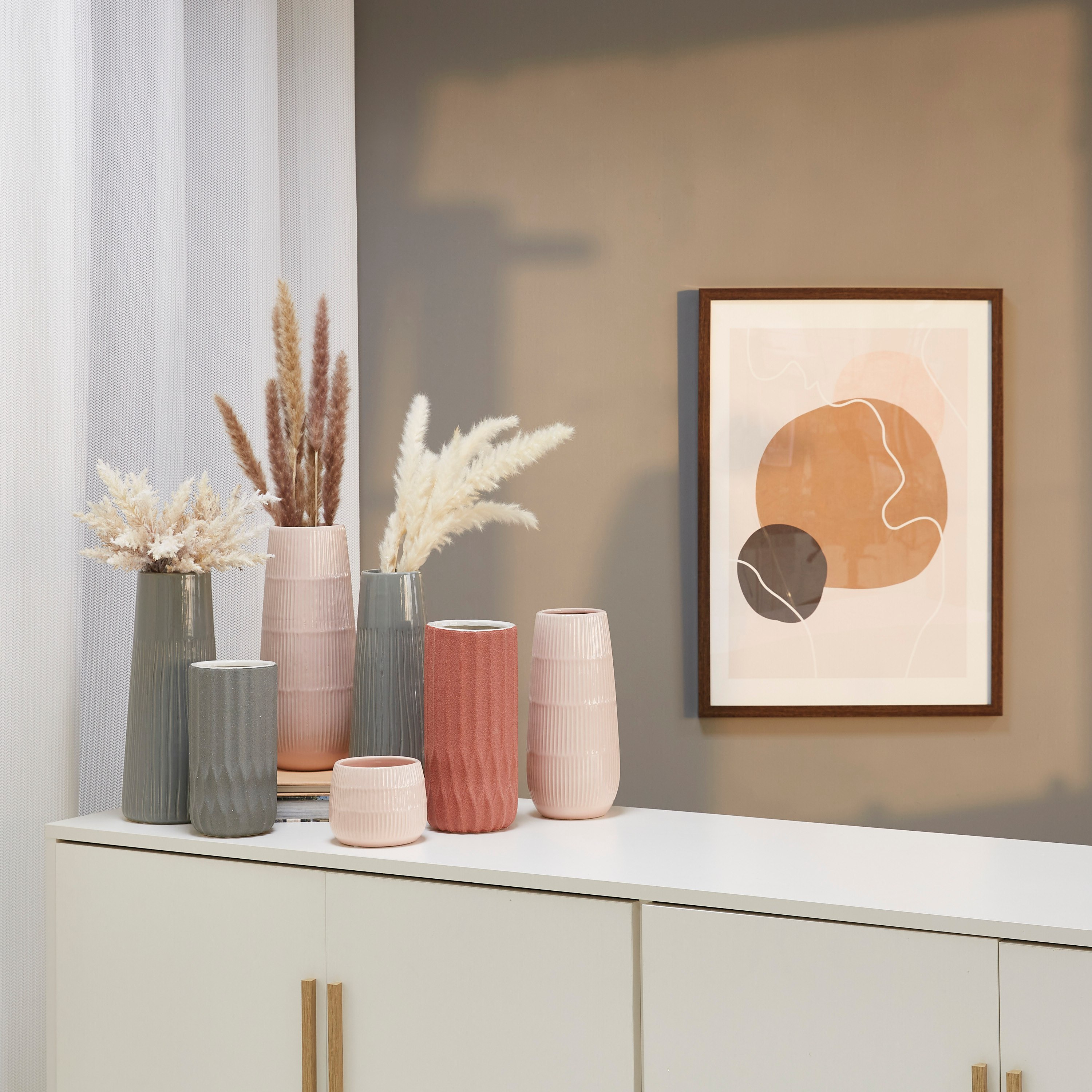 Sansa Ceramic Faceted Vase - 13x13x30 cm-hbxbedroom-decorandaccessories-vases-image-4