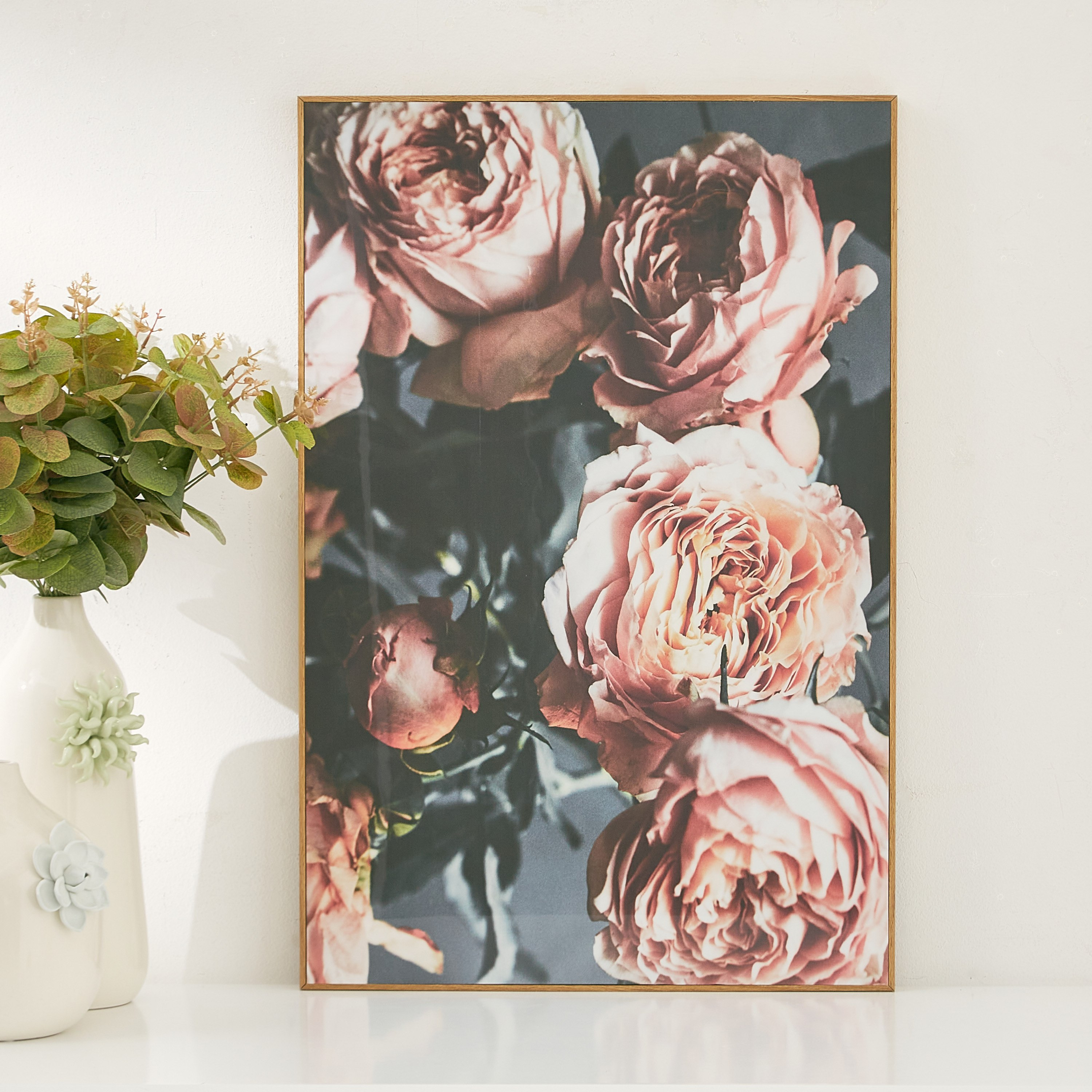 لوحة مؤطّرة لامعة بتصميم ورود من ليونور - 40x3x60 سم-PROMO_HB_AE_B1G1_250925-image-1