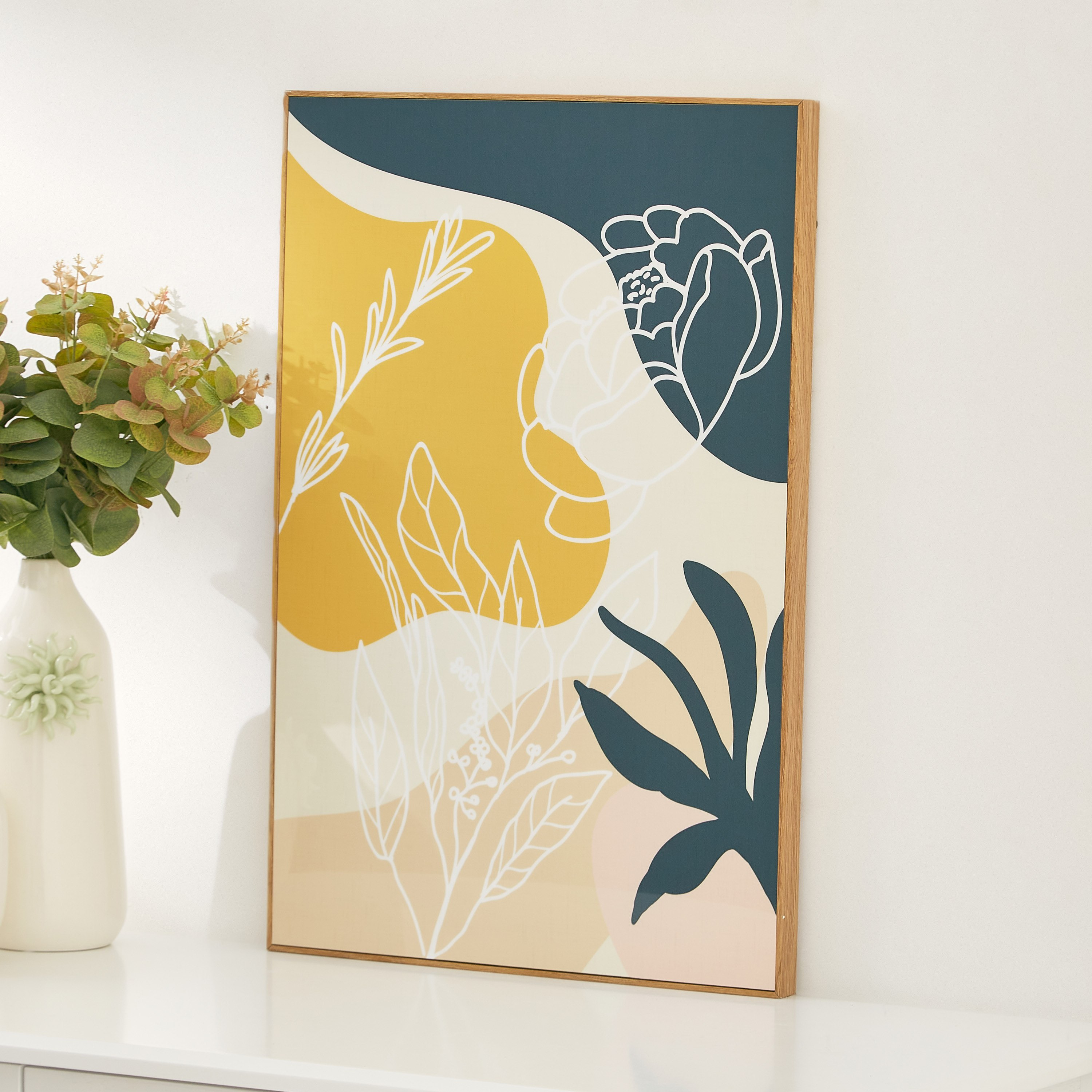 لوحة مؤطّرة لامعة بتصميم أزهار تجريدي من ليونور - 40x3x60 سم-PROMO_HB_AE_B1G1_250925-image-2