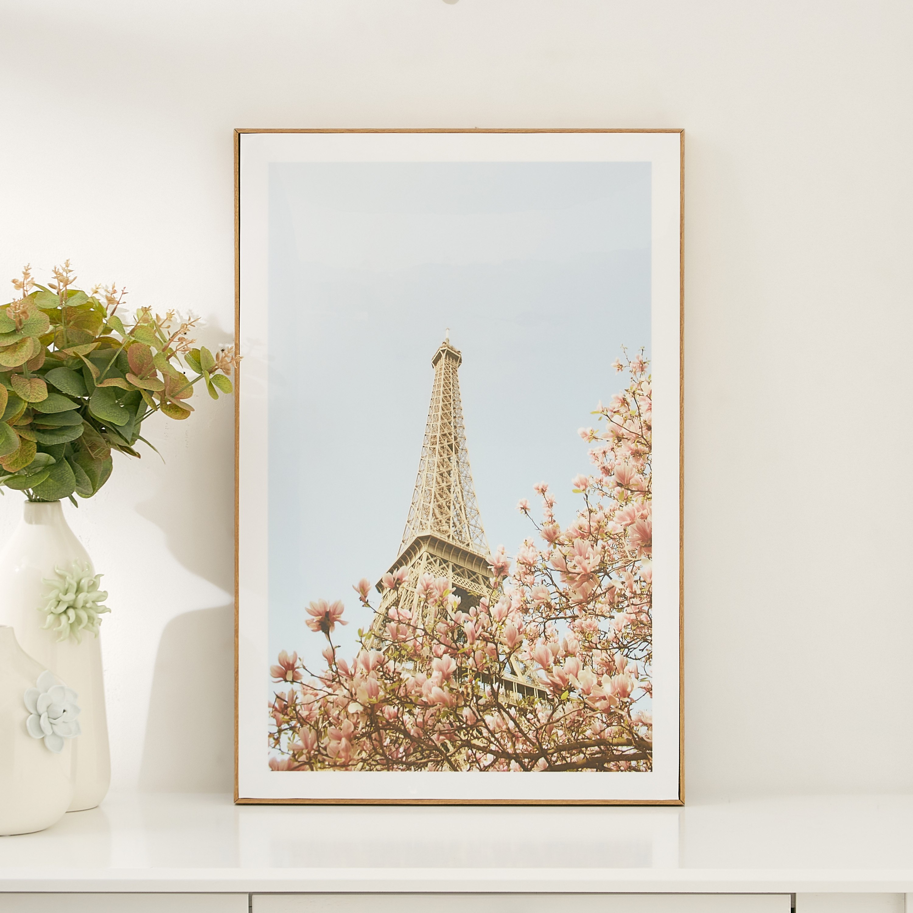لوحة مؤطّرة لامعة بتصميم برج إيفل وزهرة من ليونور - 40x3x60 سم-PROMO_HB_AE_B1G1_250925-image-1