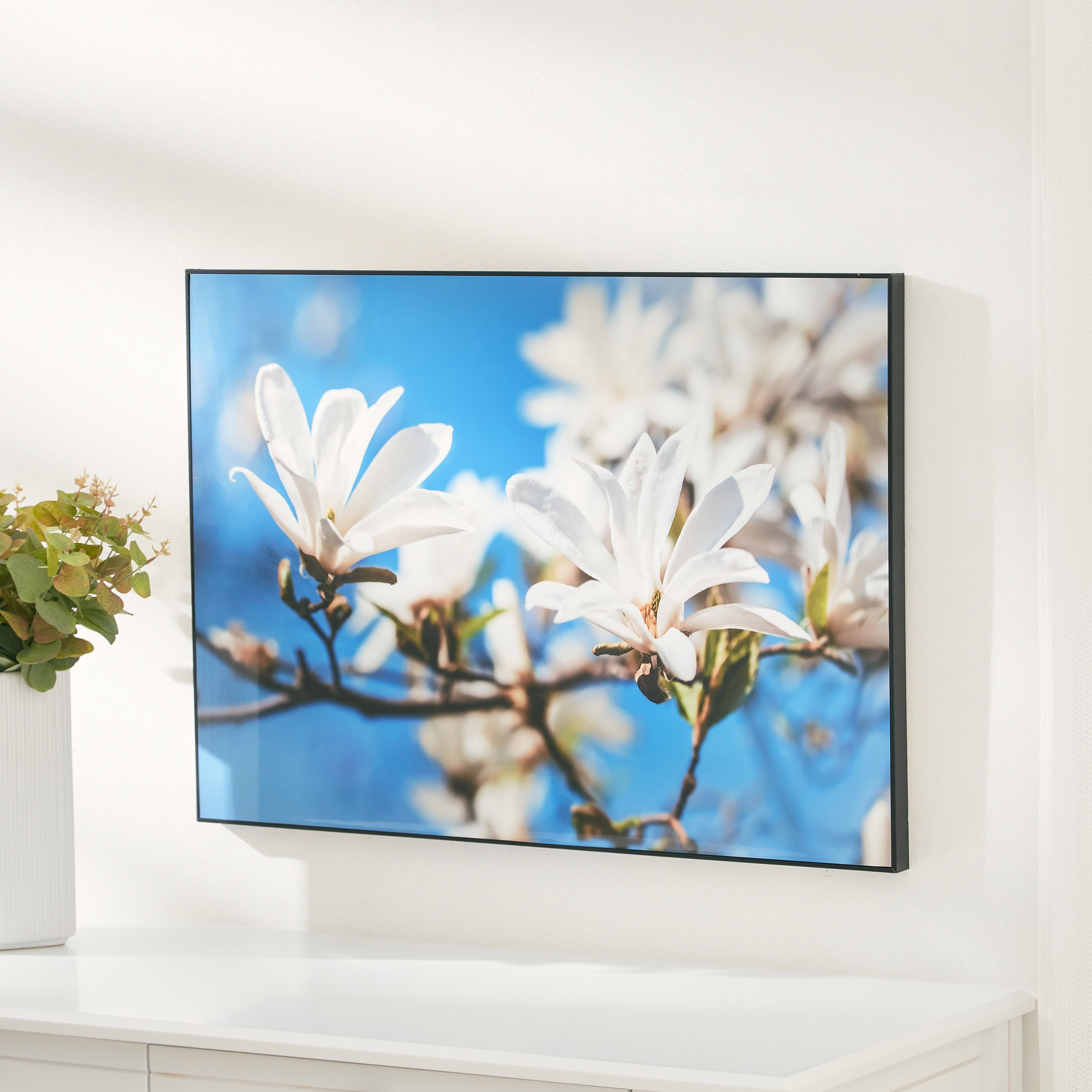 Leonor Glossy White Flower Framed Picture - 70x3x50 cm-hbxhomeware-hbxdecorandfurnishings-image-2