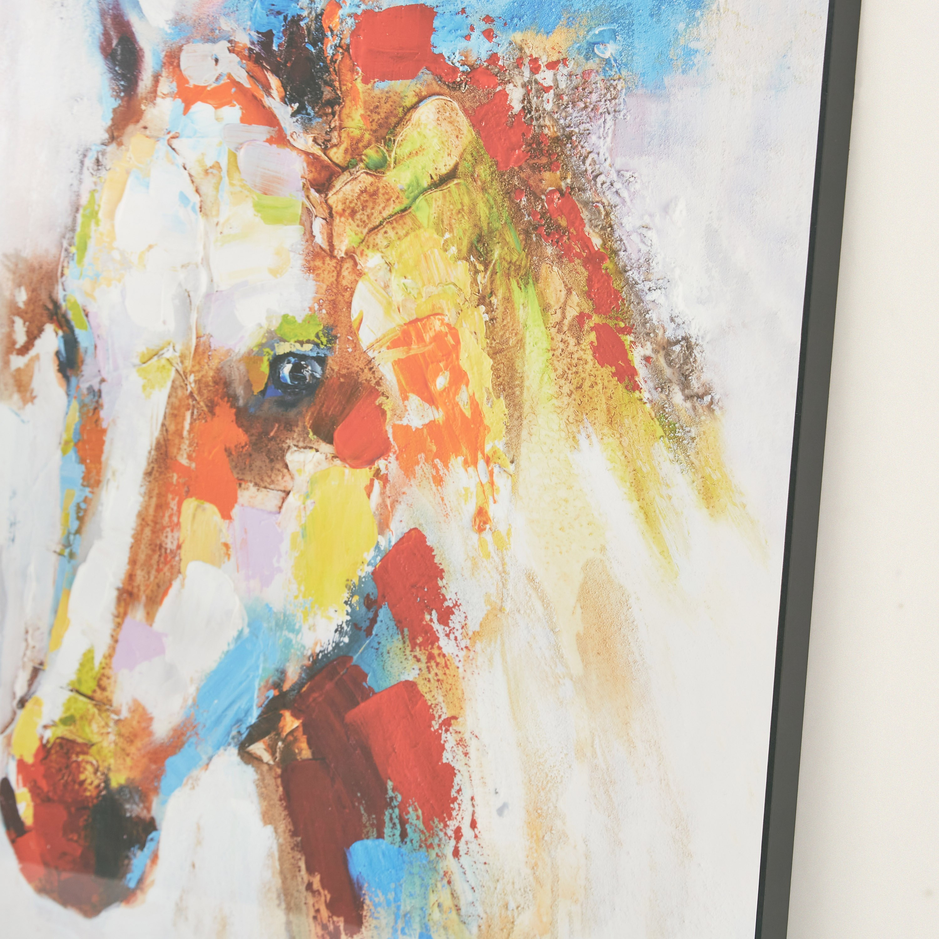 Leonor Glossy Horse Handpainted Framed Picture - 60x3x60 cm-hbxhomeware-hbxdecorandfurnishings-image-3