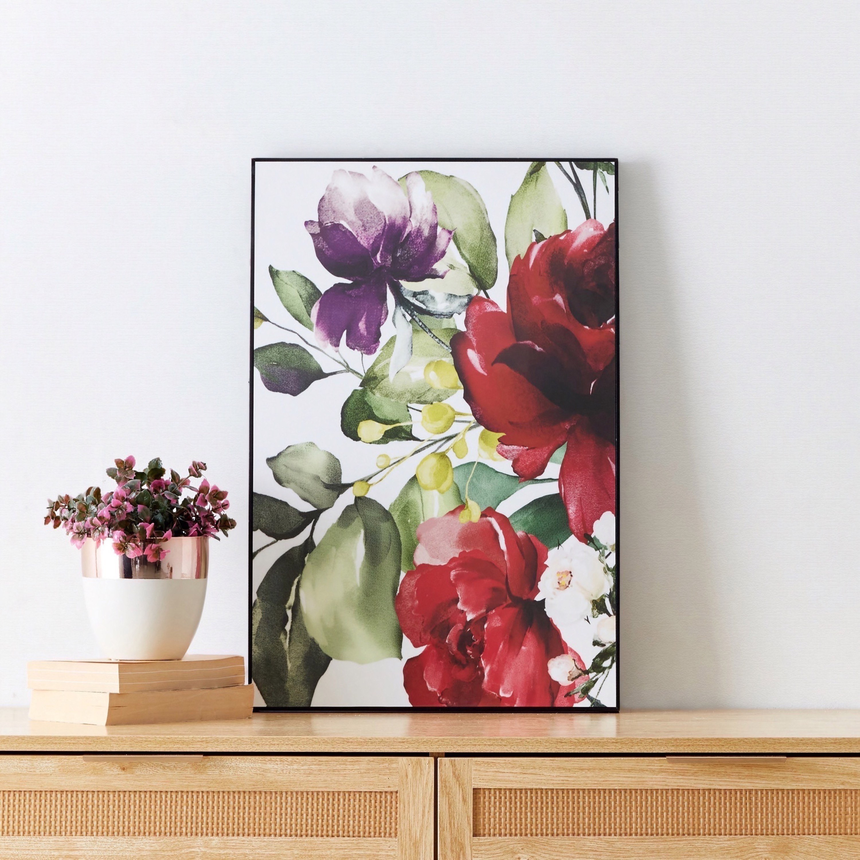 لوحة مؤطّرة لامعة بتصميم أزهار من إيفورا - 40x3x60 سم-PROMO_HB_AE_B1G1_250925-image-1