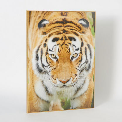 Evora Tiger Glossy Canvas Framed Picture - 50x3x70 cms