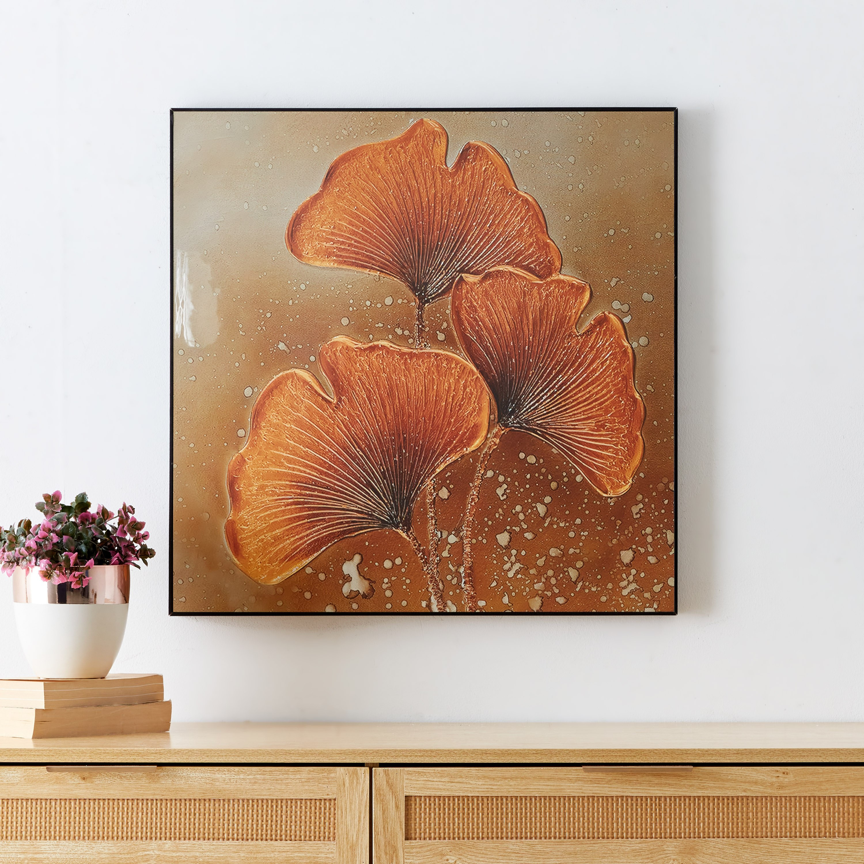 لوحة مؤطّرة ولامعة بتصميم أزهار من إيفورا - 60x3x60 سم-PROMO_HB_AE_B1G1_250925-image-1