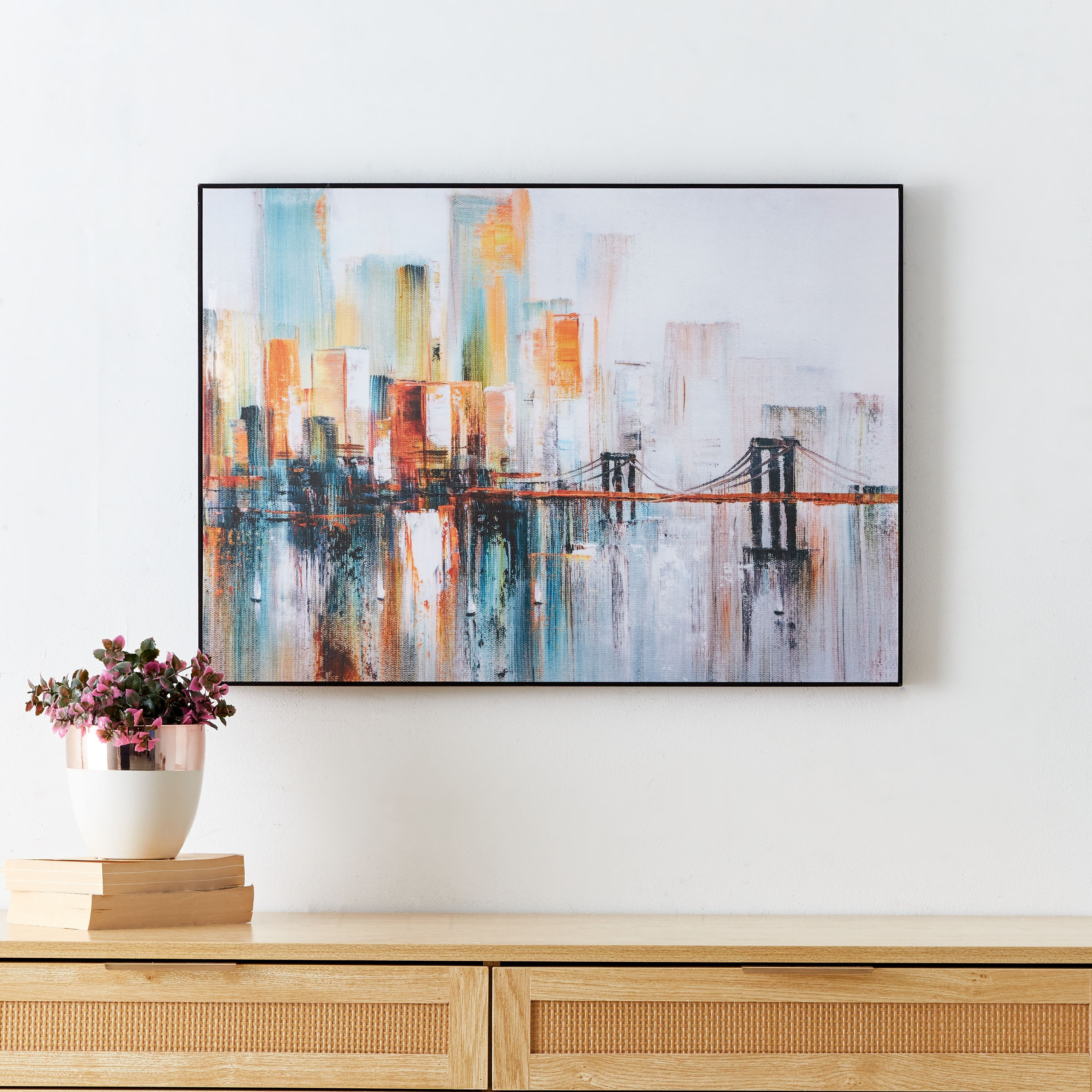 لوحة مؤطّرة مطلية ولامعة بتصميم كوبري من إيفورا - 70x3x50 سم-PROMO_HB_AE_B1G1_250925-image-1