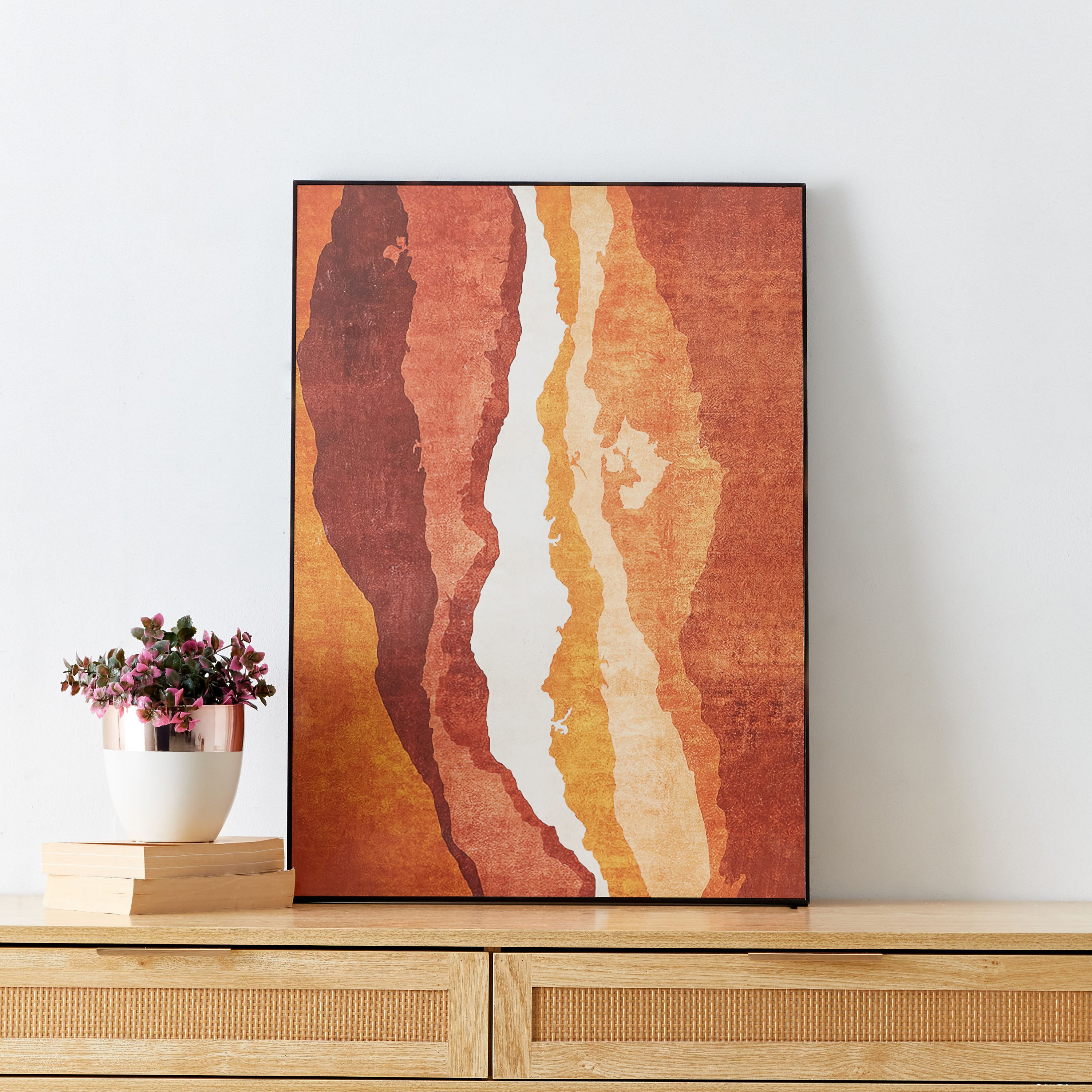 لوحة مؤطّرة مطلية ولامعة بتصميم تجريدي من إيفورا - 50x3x70 سم-PROMO_HB_AE_B1G1_250925-image-1