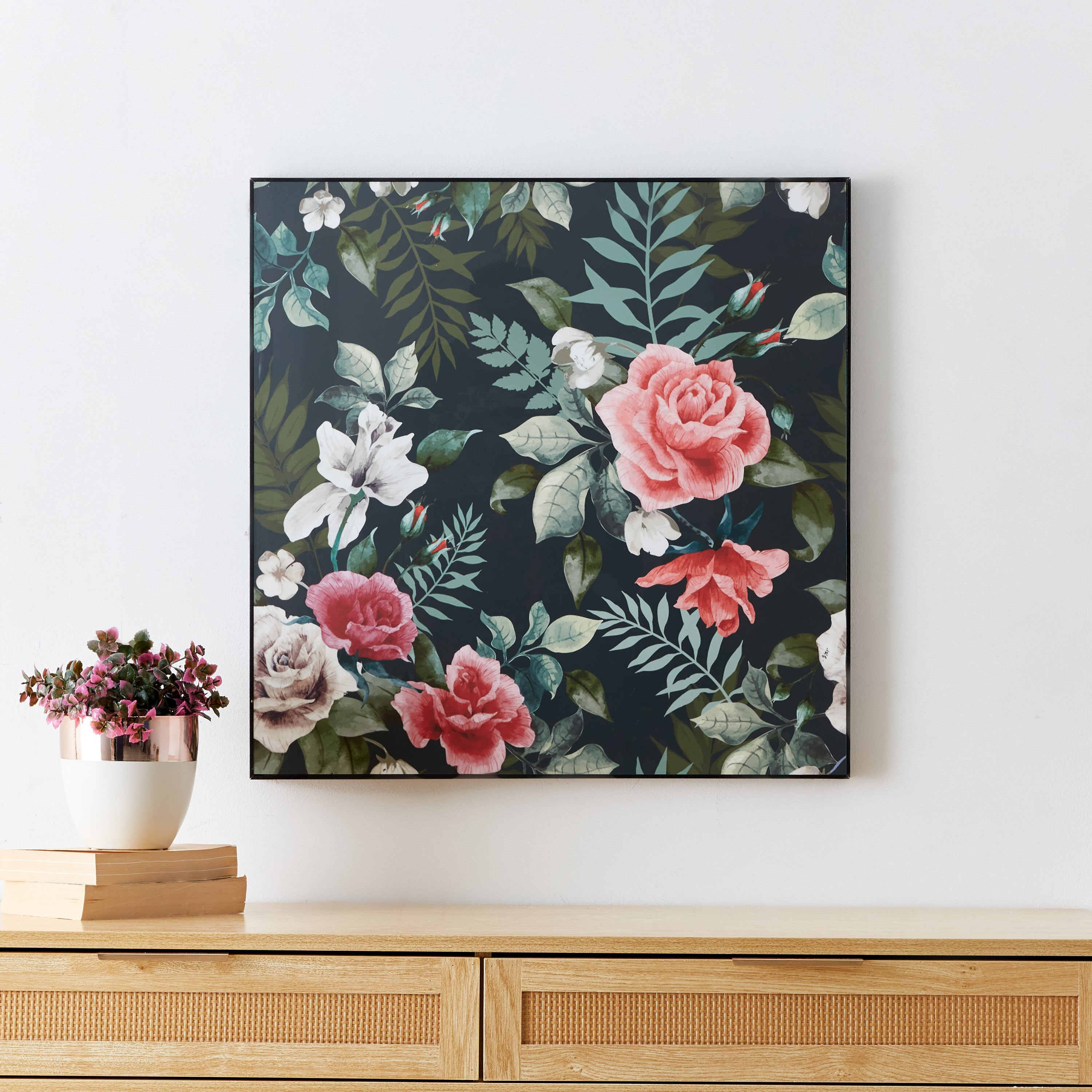 لوحة مؤطّرة لامعة بتصميم أزهار من إيفورا - 60x3x60 سم-hbxhomeware-hbxdecorandfurnishings-image-1