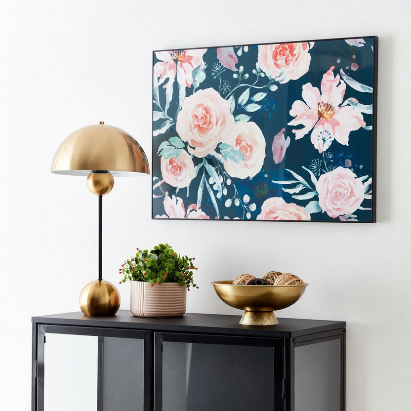 Evora Floral Glossy Canvas Framed Picture - 70x3x50 cm-Framed Pictures-image-3
