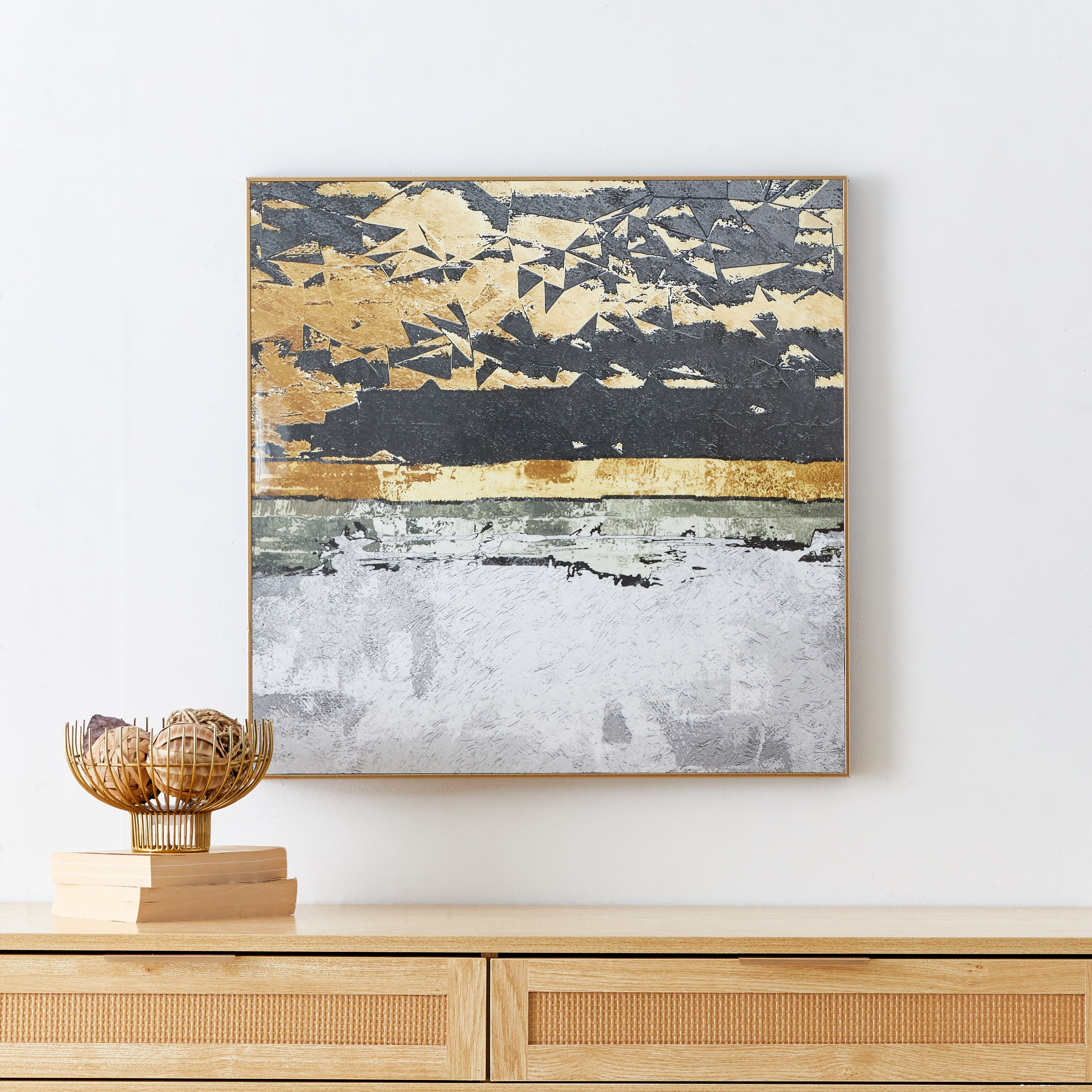 لوحة مؤطّرة لامعة بتصميم تجريدي من إيفورا - 60x3x60 سم-PROMO_HB_AE_B1G1_250925-image-1