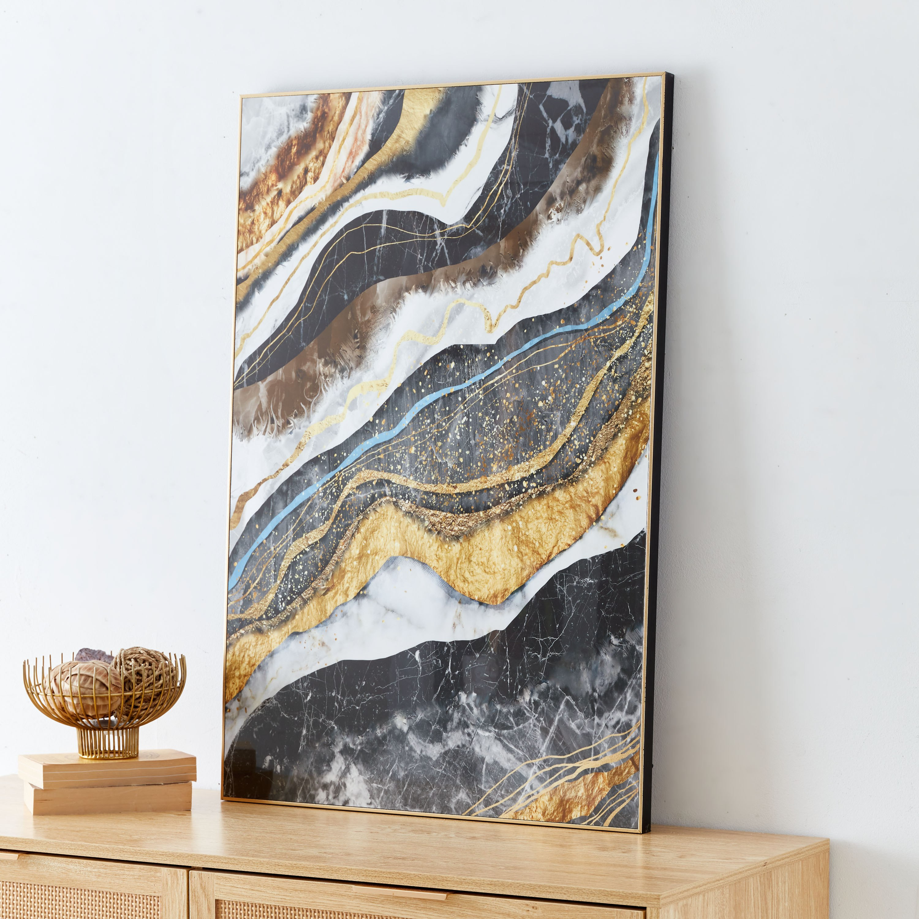 لوحة مؤطّرة لامعة بتصميم تجريدي من إيفورا - 60x3x90 سم-PROMO_HB_AE_B1G1_250925-image-2