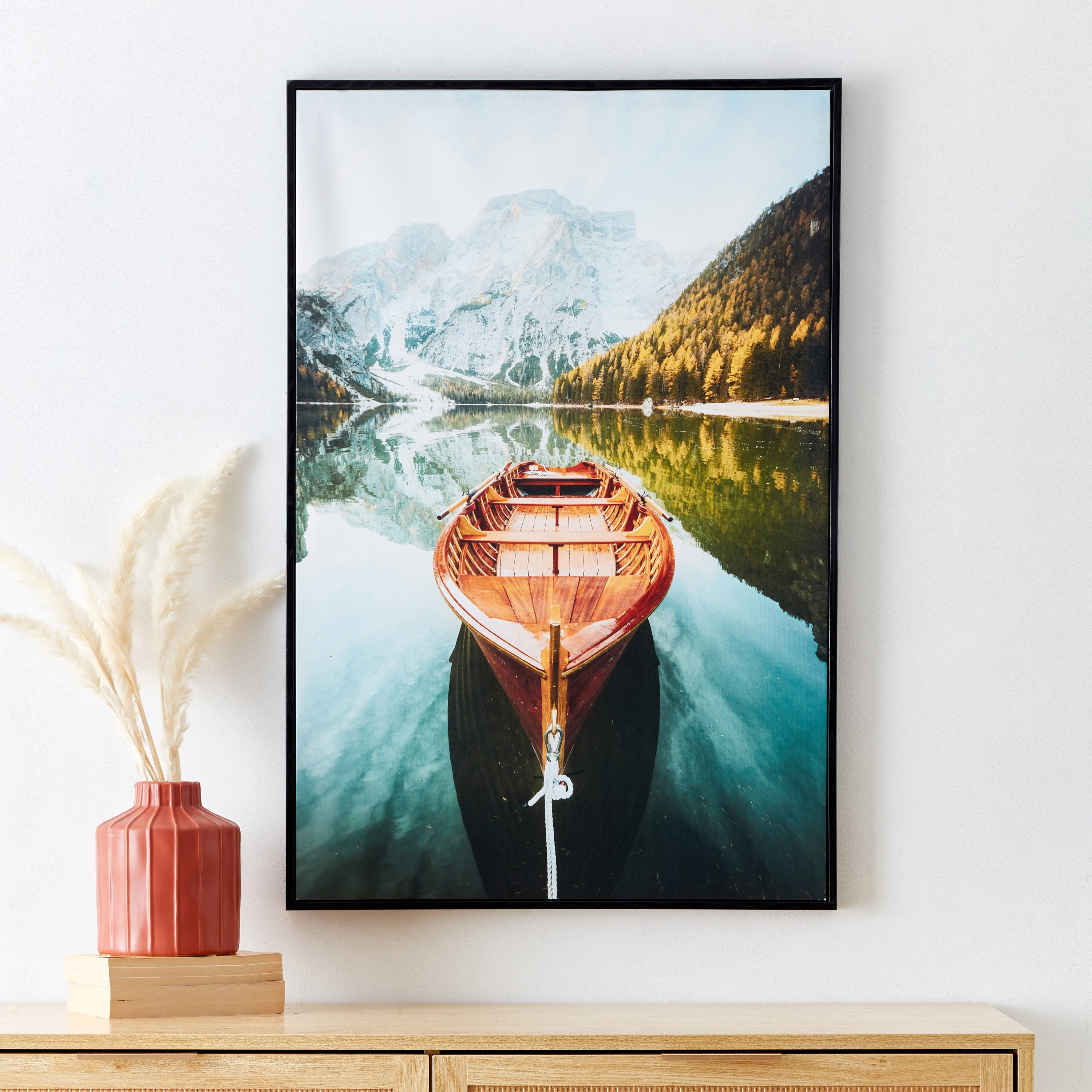 لوحة مؤطّرة لامعة بتصميم جسر البحيرة من إيفورا - 60x3x90 سم-hbxhomeware-hbxdecorandfurnishings-image-1