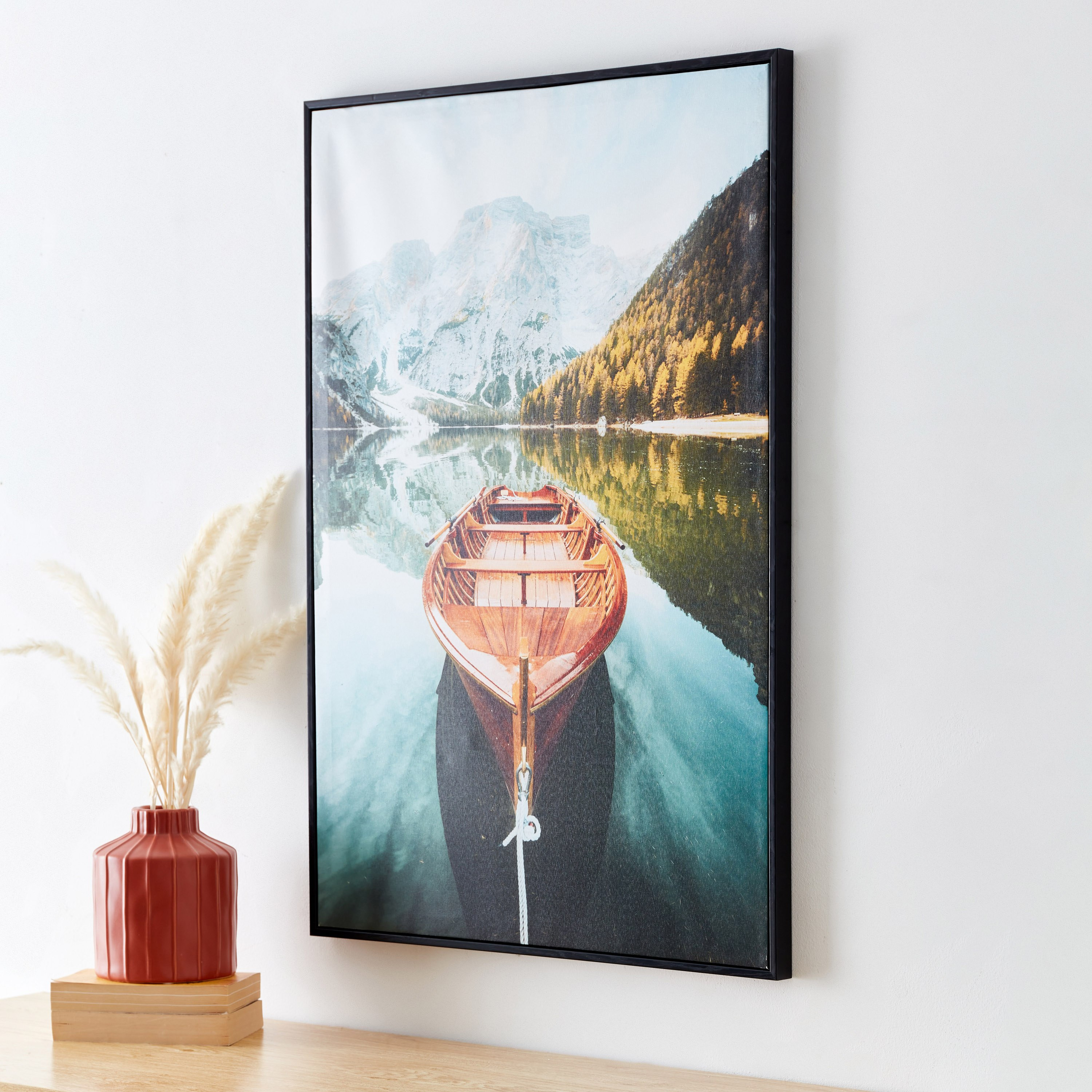 لوحة مؤطّرة لامعة بتصميم جسر البحيرة من إيفورا - 60x3x90 سم-hbxhomeware-hbxdecorandfurnishings-image-2