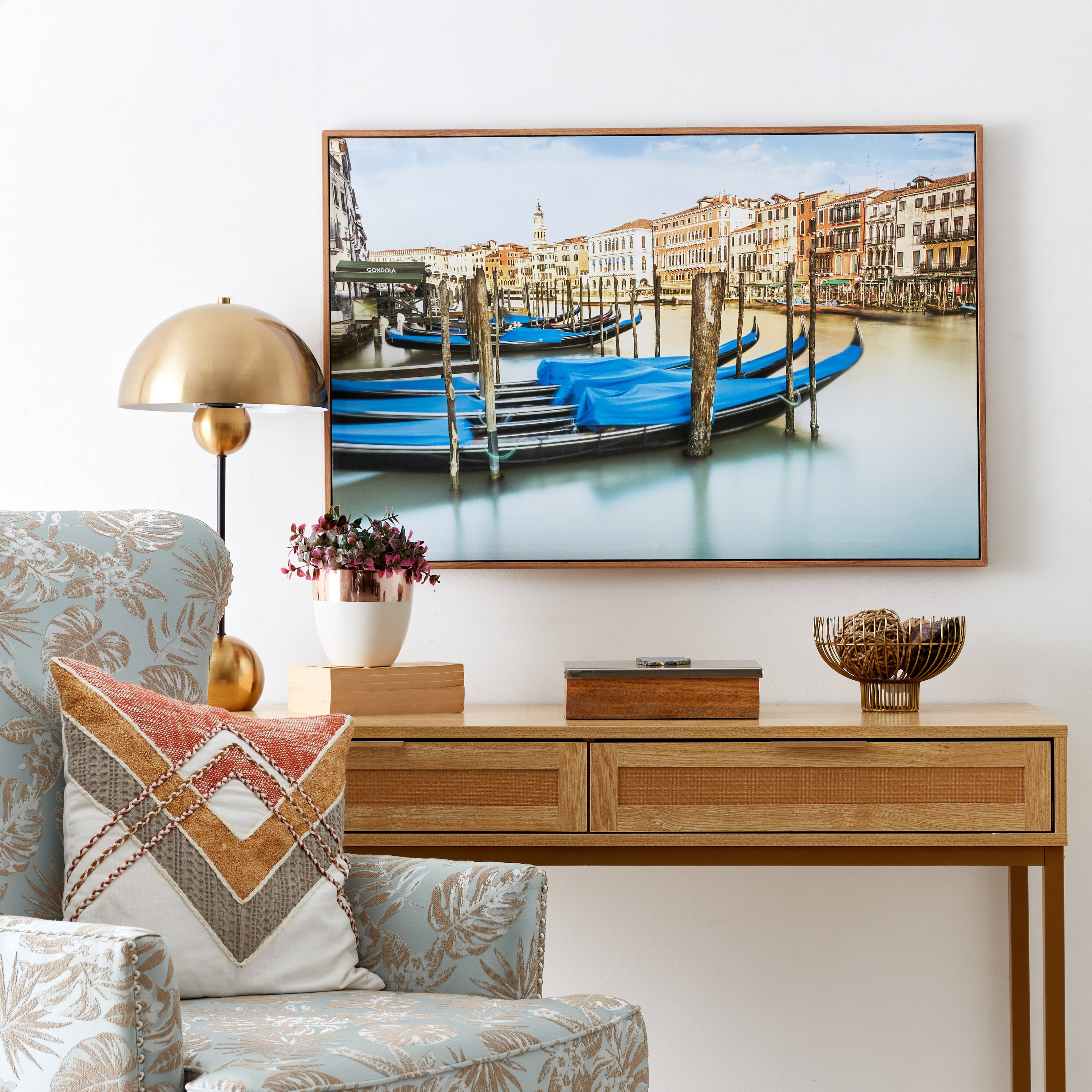 لوحة كانفاس مؤطّرة ولامعة بتصميم مدينة البندقية من إيفورا - 90x4x60 سم-hbxhomeware-hbxdecorandfurnishings-image-4