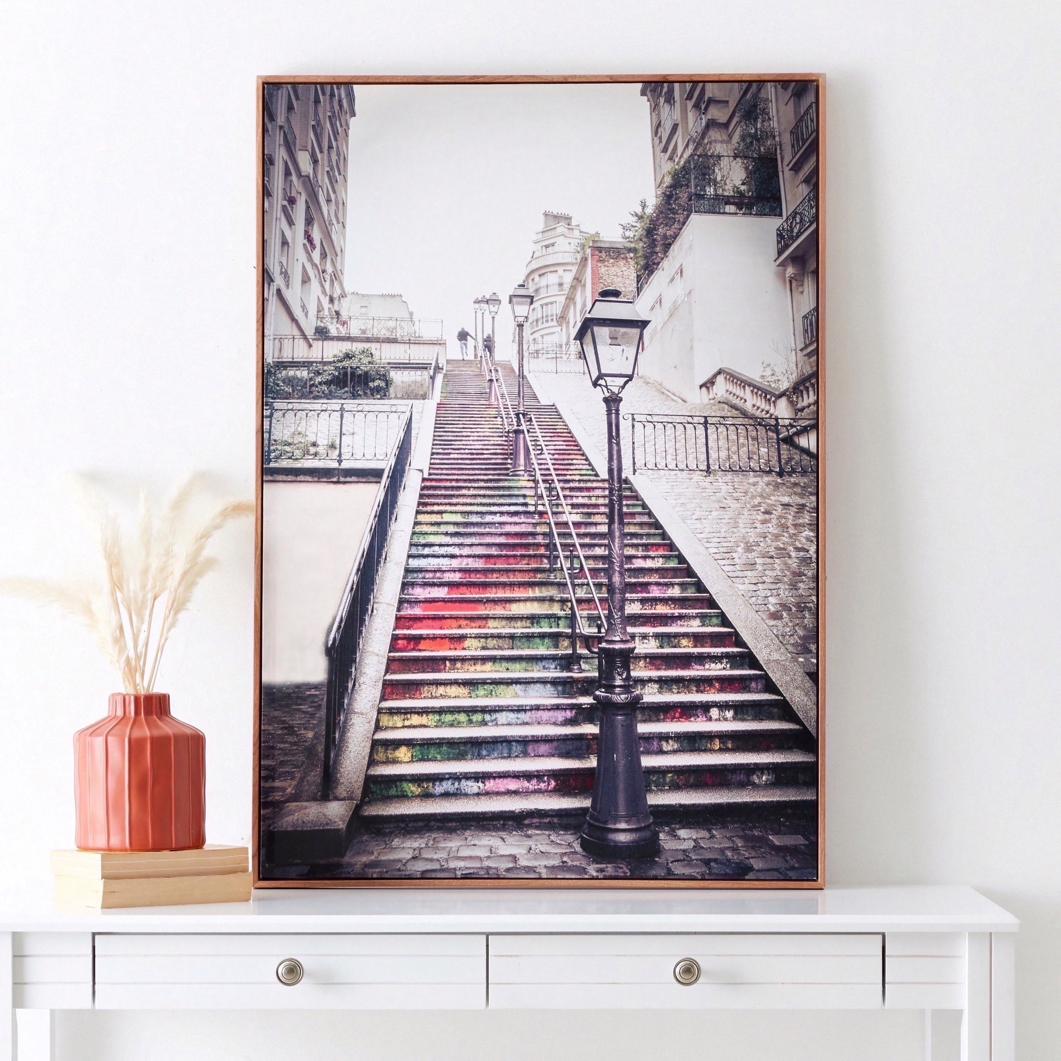 لوحة كانفاس مؤطّرة ولامعة بتصميم سلالم من إيفورا - 70x4x100 سم-PROMO_HB_AE_B1G1_250925-image-1