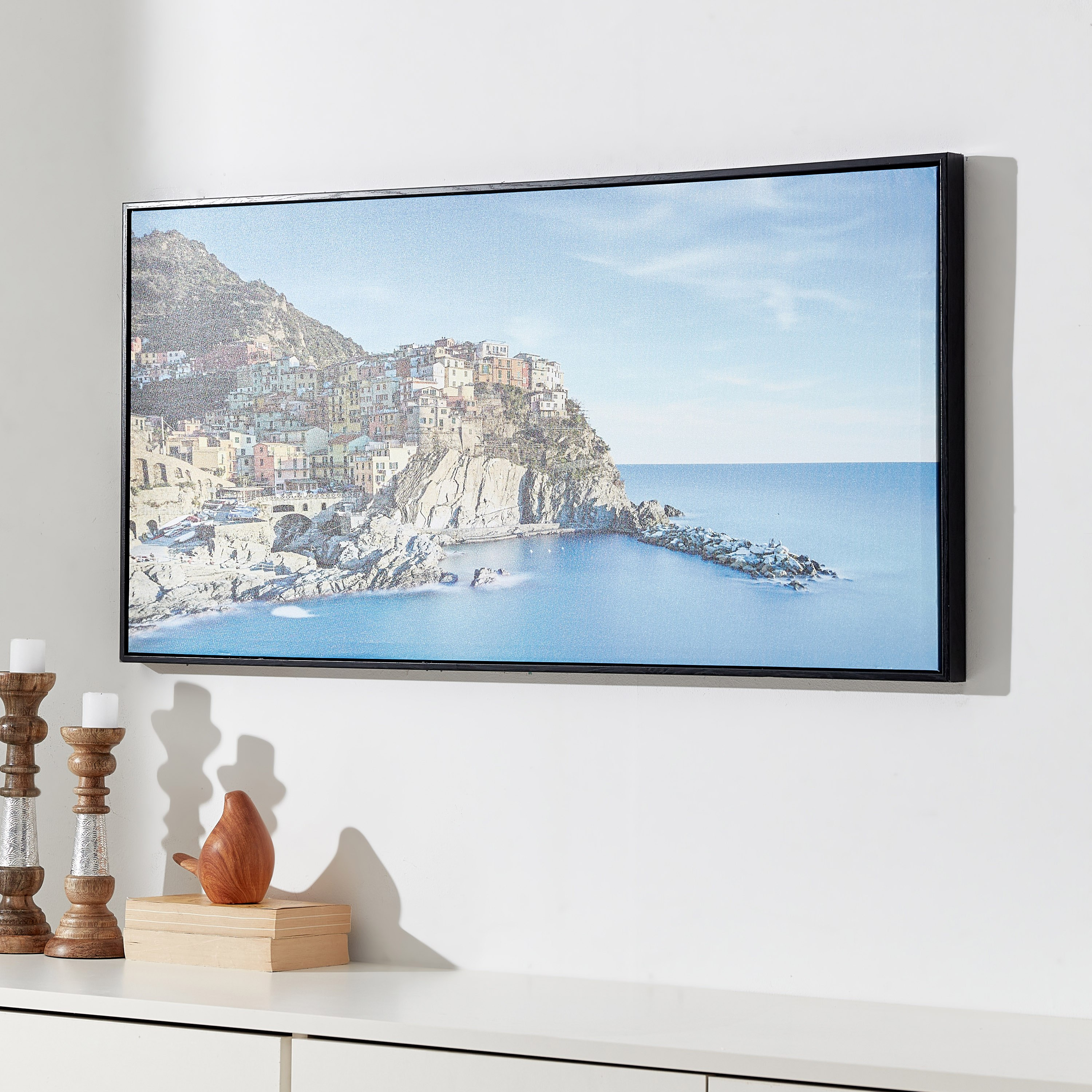Evora Glossy Coastal Town Canvas Framed Picture - 100x4x50 cm-PROMO_HB_AE_B1G1_250925-image-2