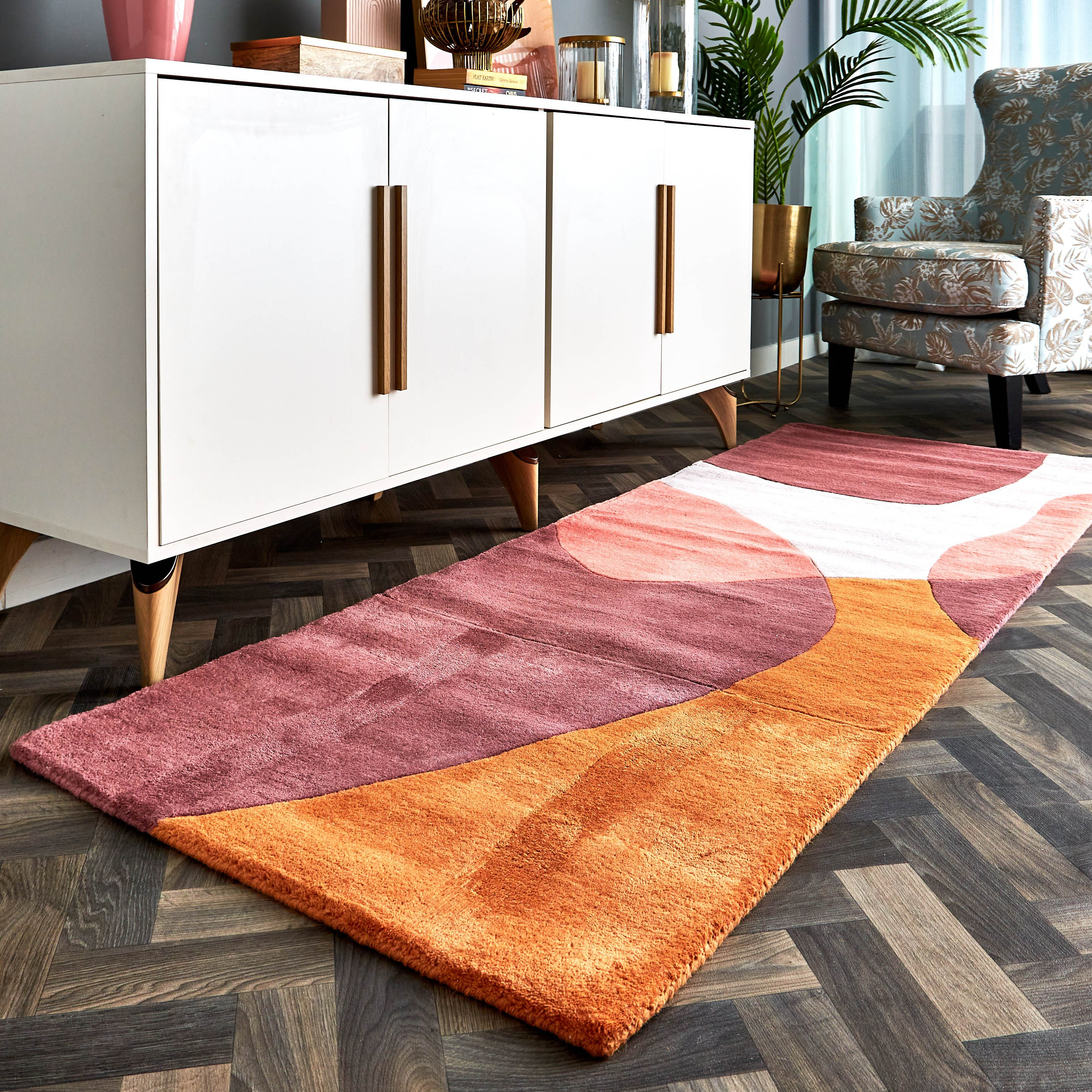 سجادة صوف معنقدة يدويًا من إيرلاين - 80x230 سم-hbxdecorandfurnishings-floorcoverings-rugs-image-5