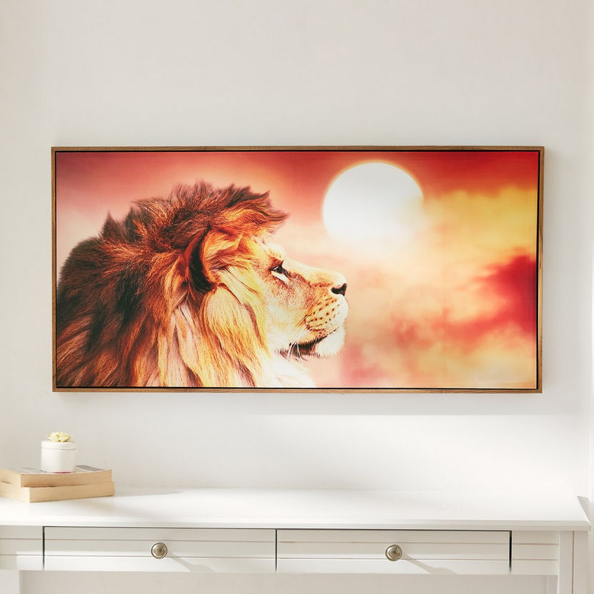 Leonar Lion Glossy Framed Picture - 100x4x50 cm-Framed Pictures-image-0