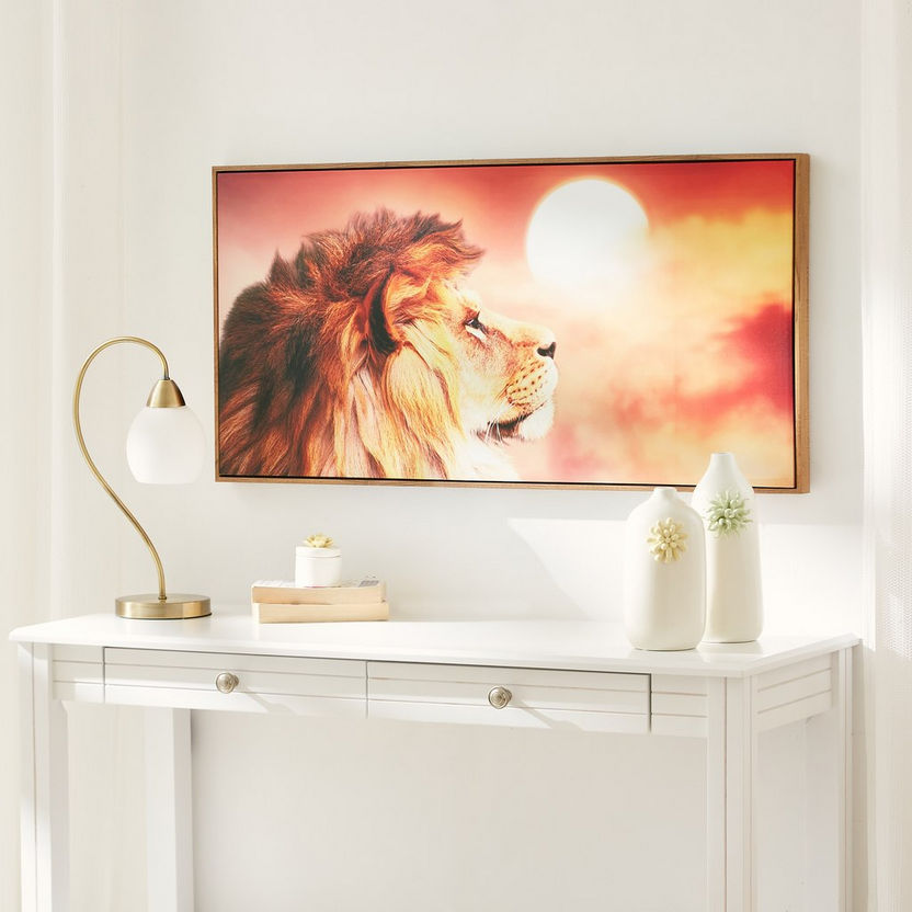 Leonar Lion Glossy Framed Picture - 100x4x50 cm-Framed Pictures-image-3